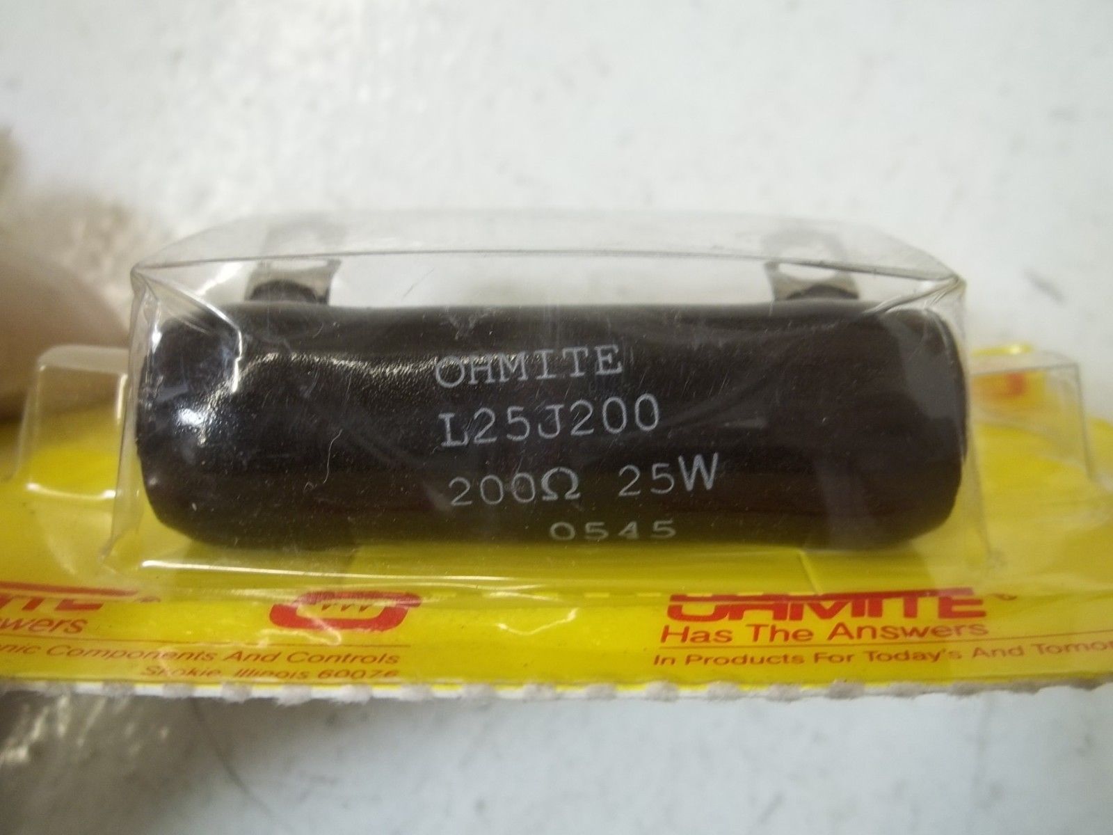 OHMITE L25J200 RESISTOR *NEW IN ORIGINAL PACKAGE*