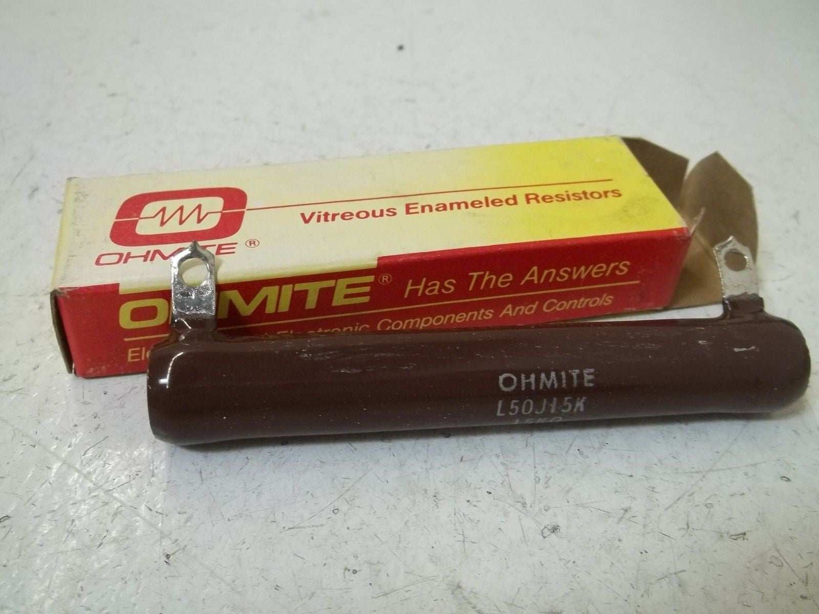 OHMITE L50J15K RESISTOR 50WATTS, 15K OHMS *NEW IN BOX*