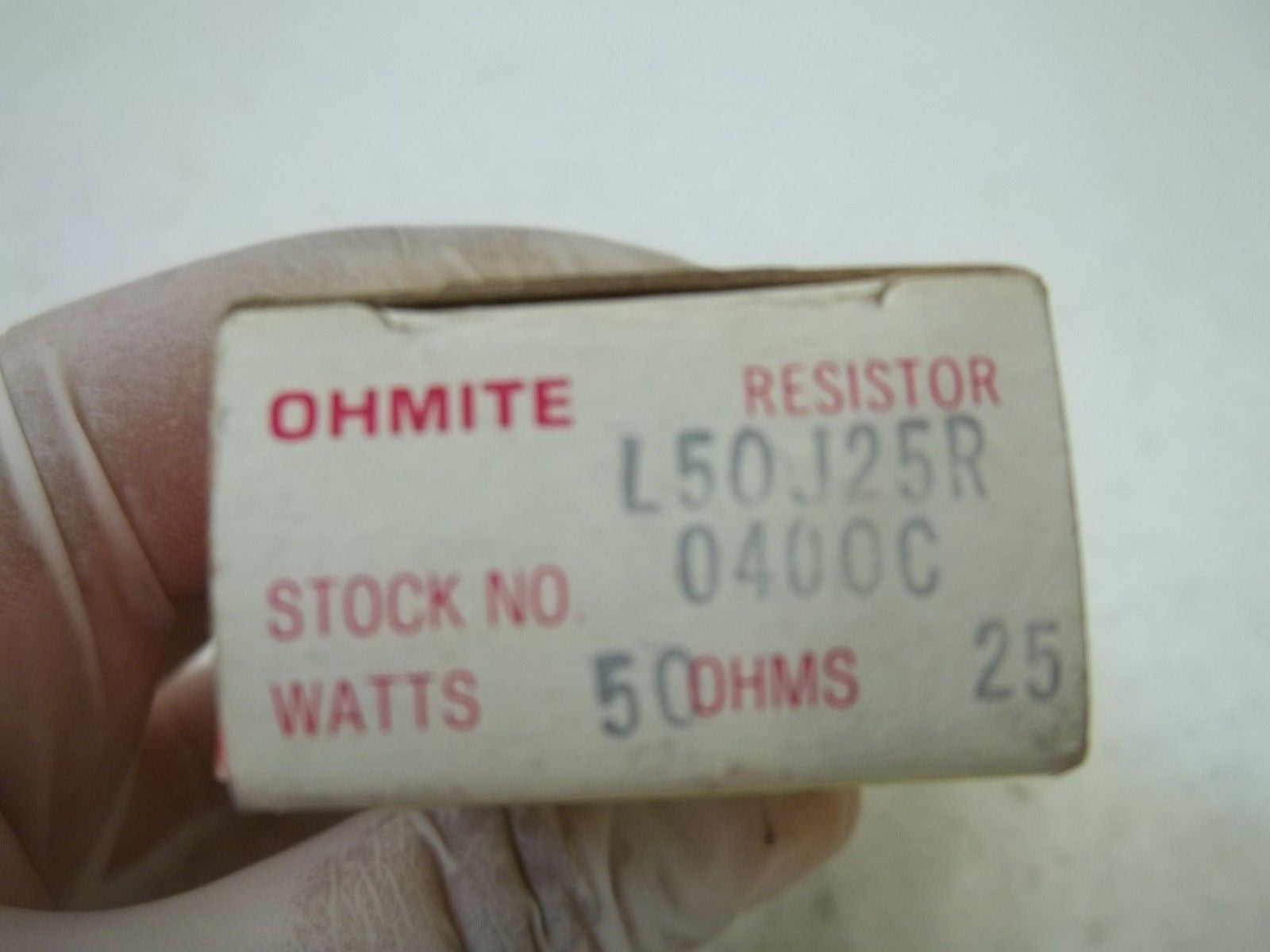 OHMITE L50J25R RESISTOR 50WATTS, 25 OHMS *NEW IN BOX*