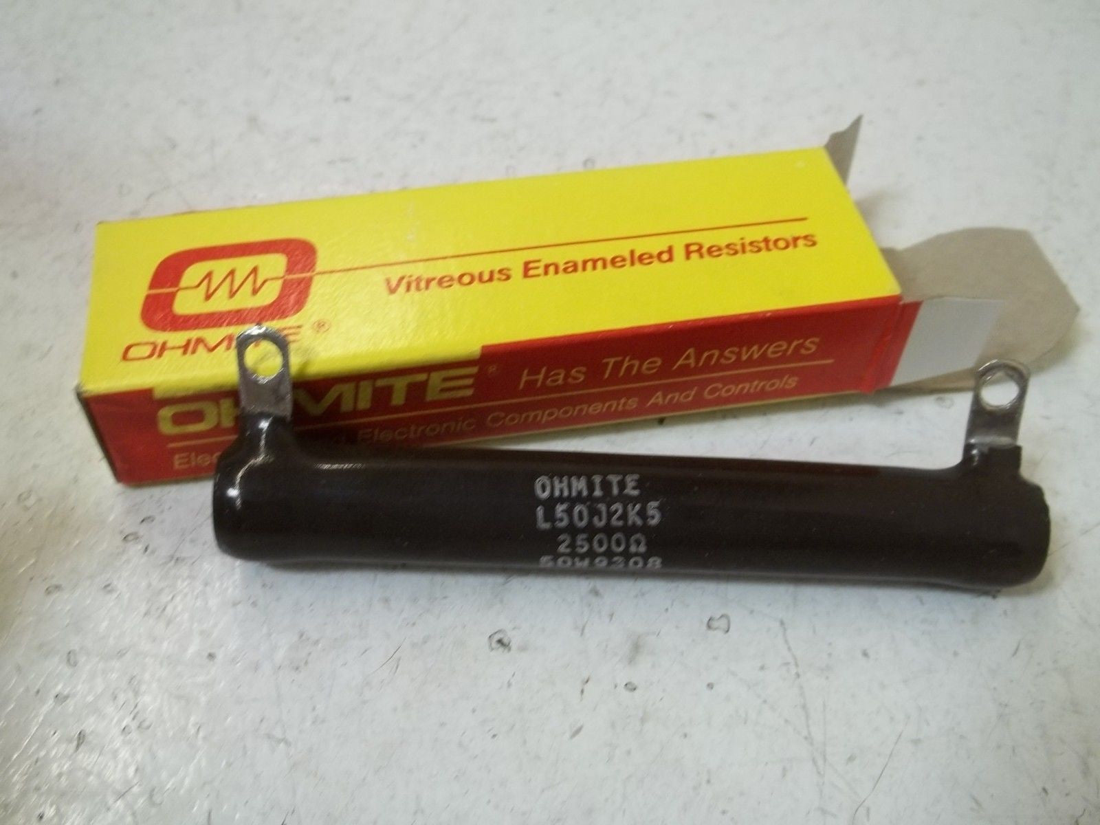 OHMITE L50J2K5 RESISTOR 50WATTS, 2500 OHMS *NEW IN BOX*