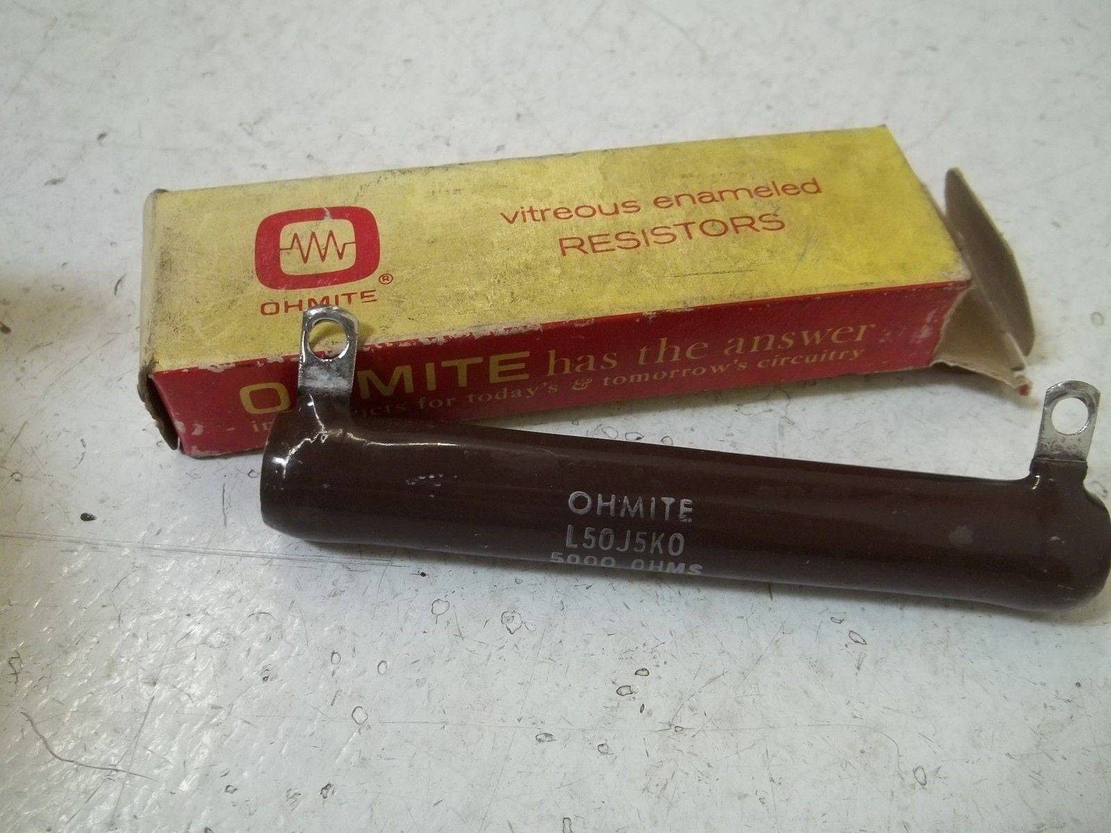 OHMITE L50J5K0 RESISTOR 50WATTS *NEW IN BOX*