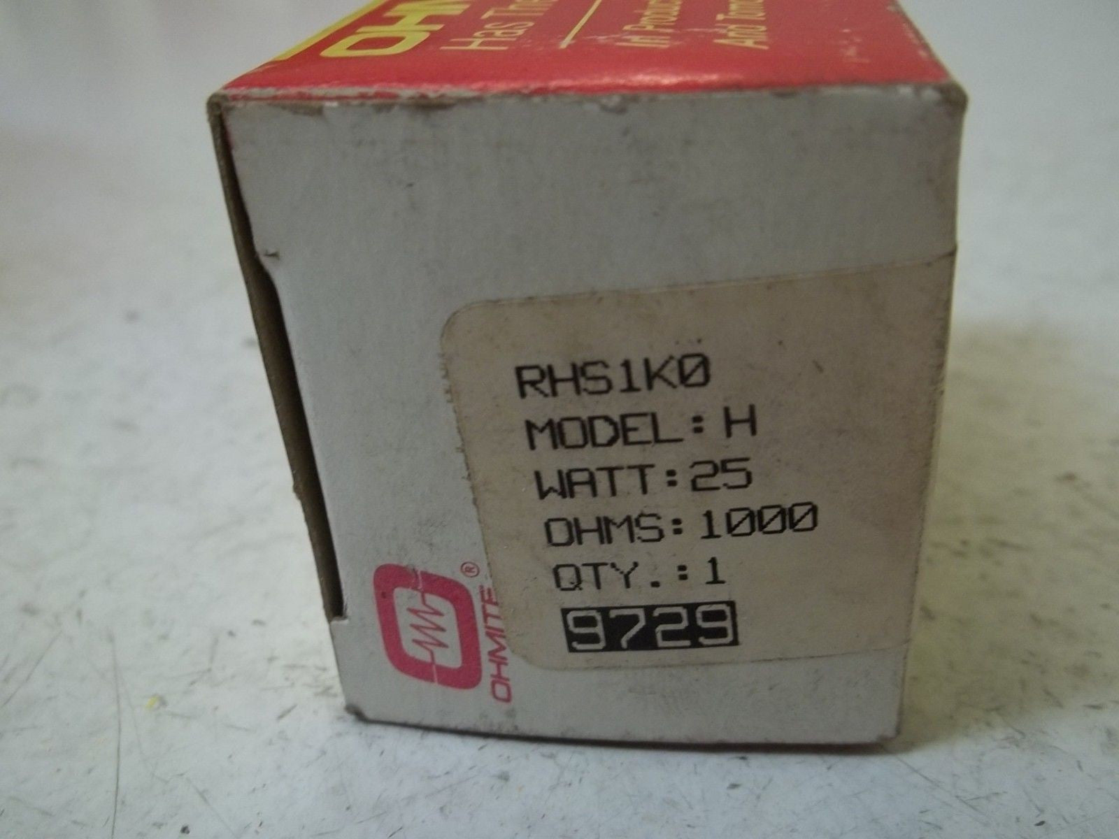 OHMITE RHEOSTAT MODEL H RHS1K0 WIREWOUND 1K ohm *USED*
