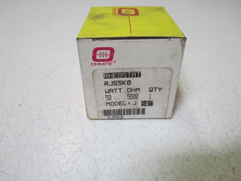 OHMITE MODEL J RJS5K0 RHEOSTAT POTENTIOMETER 50 WATT 5000 OHM *NEW IN BOX*