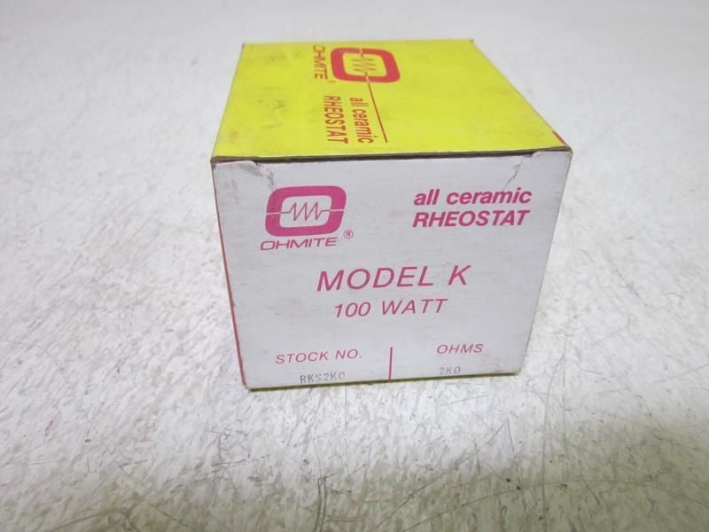 OHMITE RKS2K0 2000 OHM MODEL K RHEOSTAT *NEW IN BOX*
