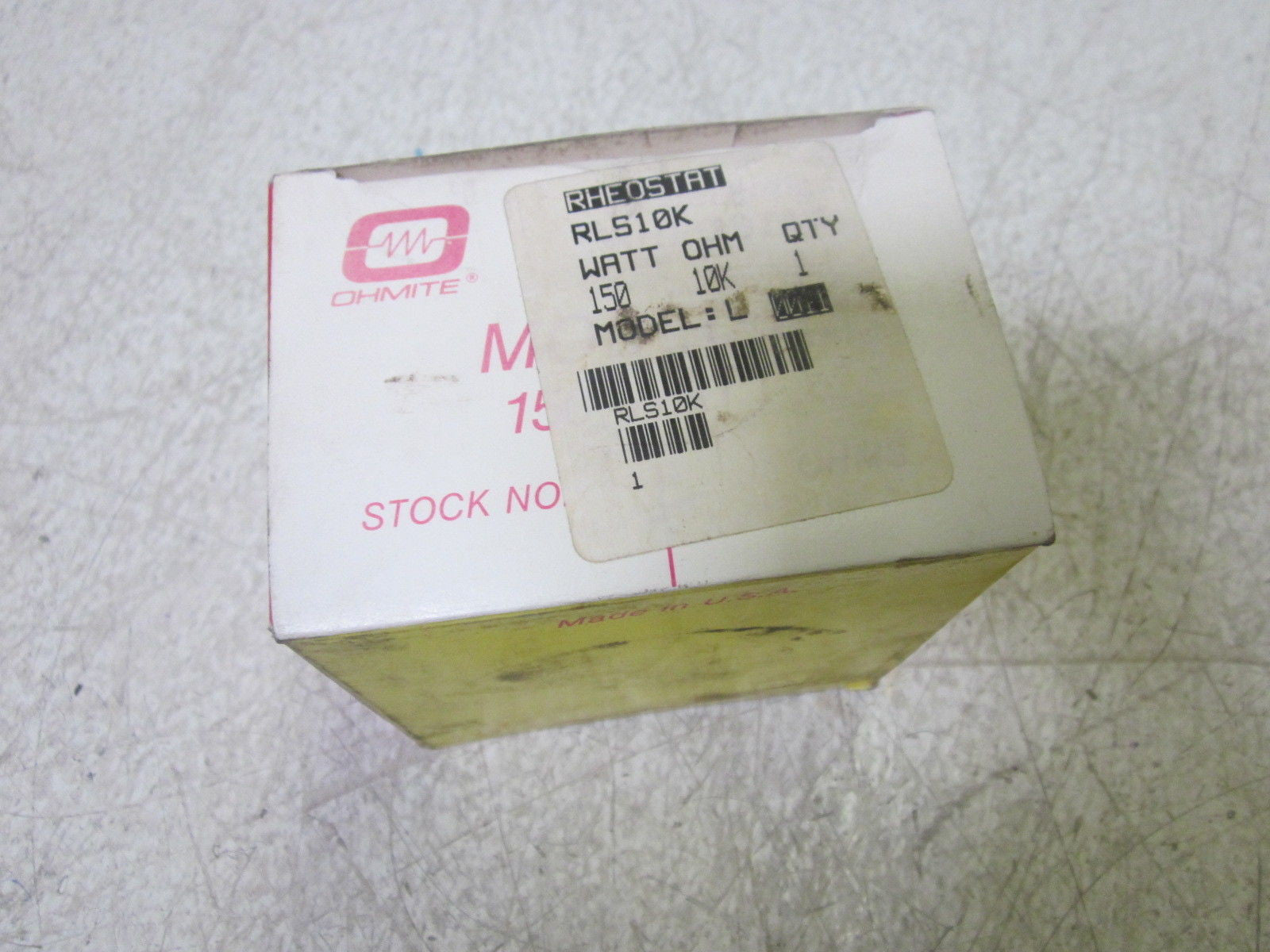 OHMITE RLS10K 10K OHMS 150W MODEL L RHEOSTAT *NEW IN BOX*