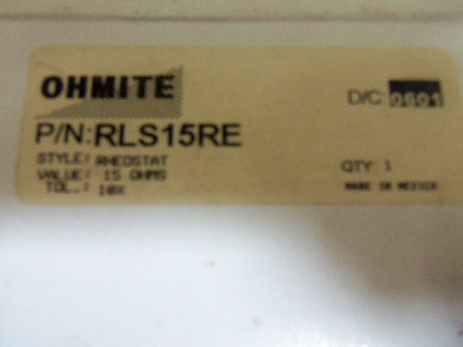 OHMITE RLS15RE RHEOSTAT *NEW IN BOX*