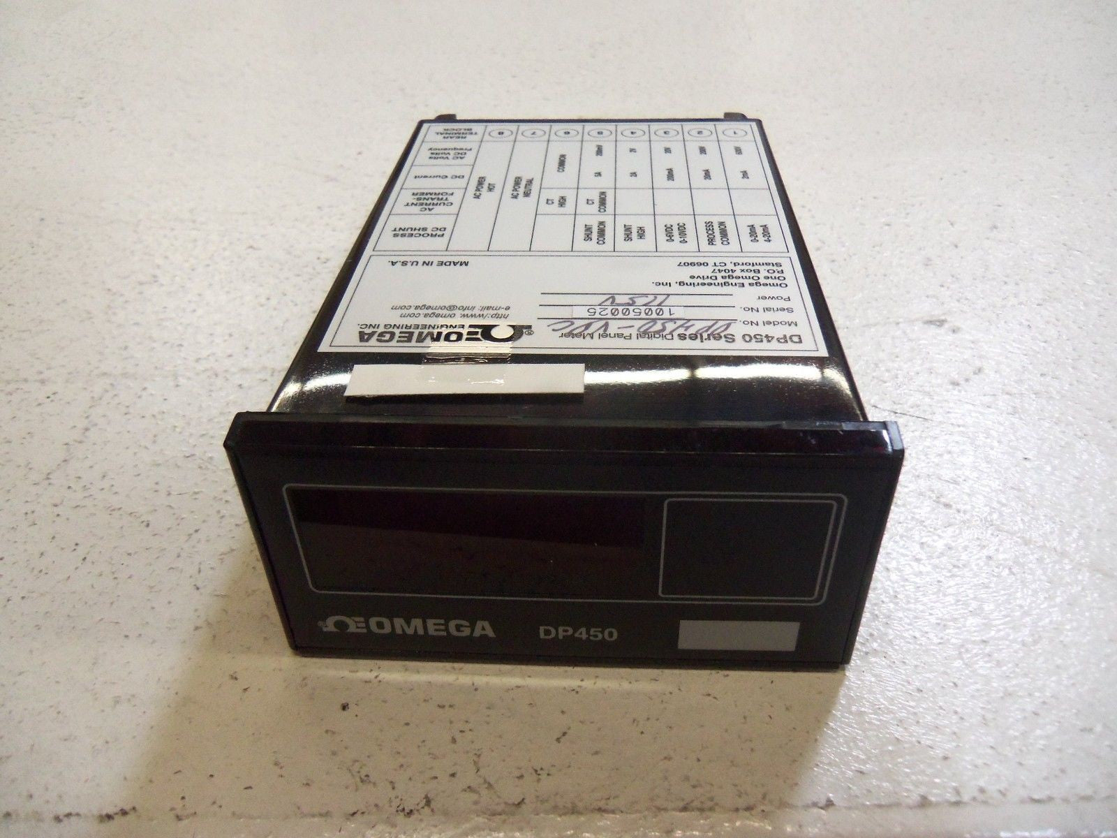OMEGA PANEL METER DP450-VDC *USED*