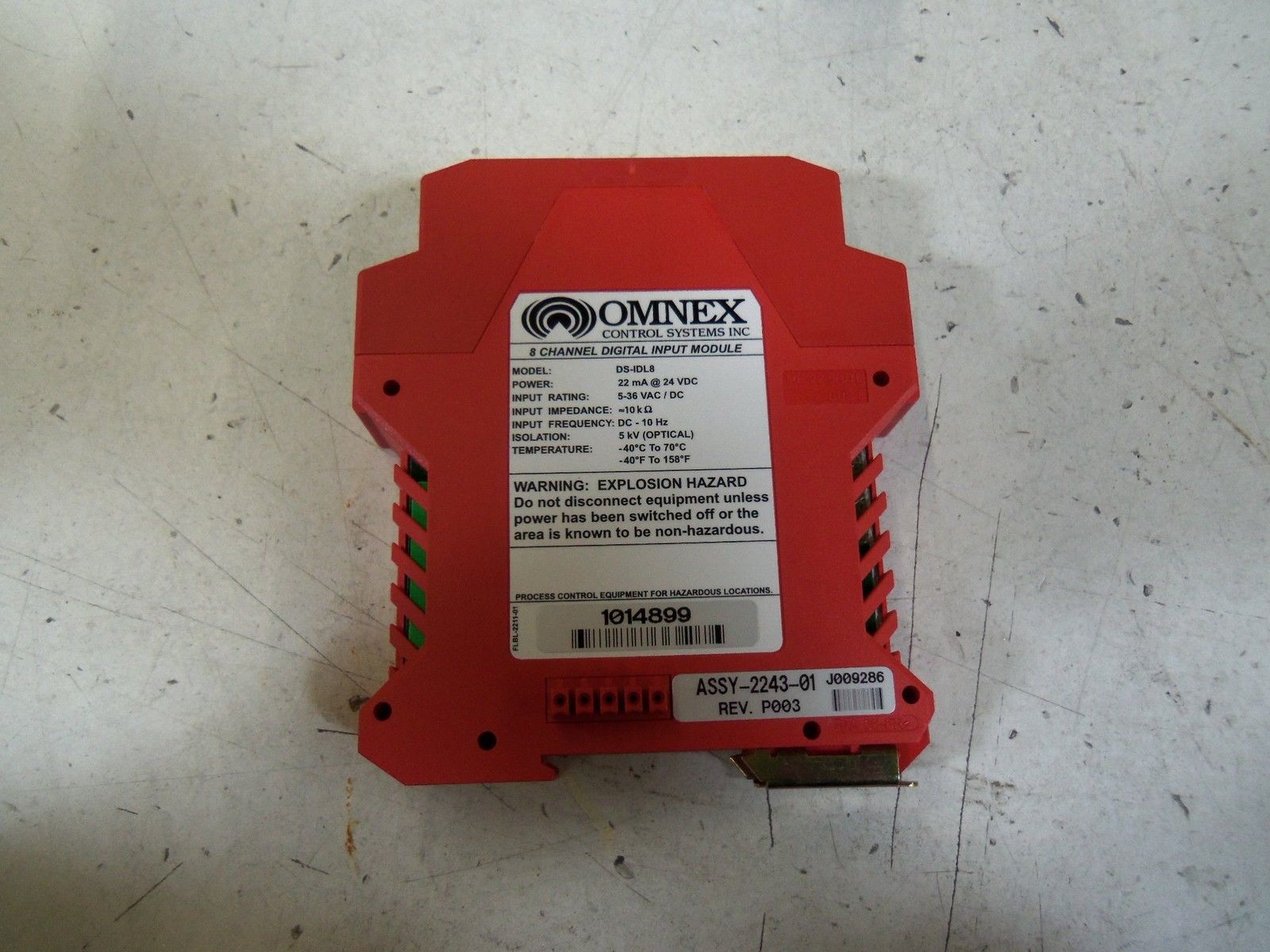 OMNEX DS-IDL8 8 CHANNEL DIGITAL INPUT MODULE ASSY-2243-01 *NEW IN BOX*