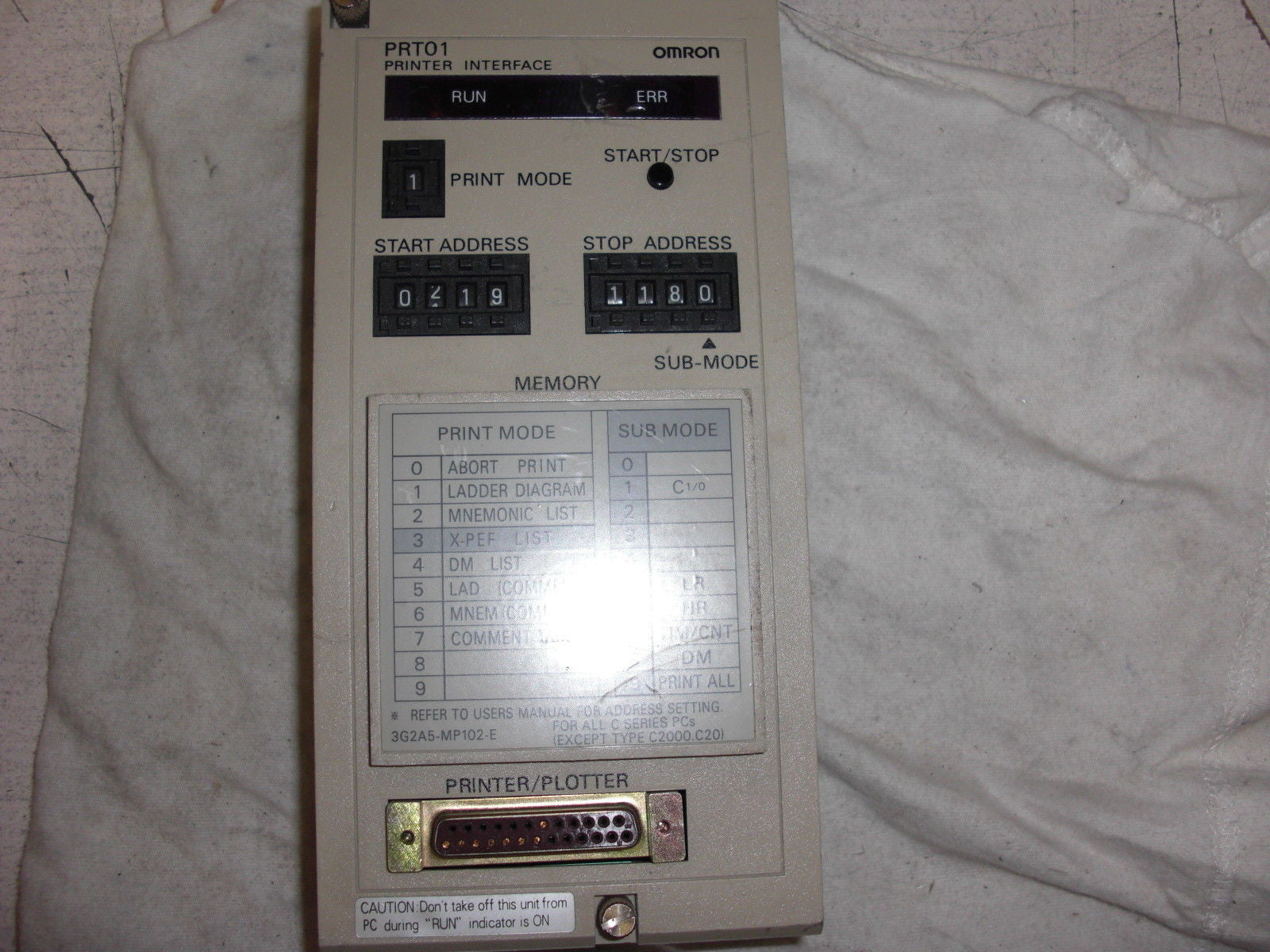 OMRON C500-PRT01/ 3G2A5-PRTO1E *USED*