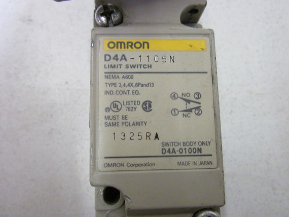 OMRON D4A-1105N LIMIT SWITCH *USED*