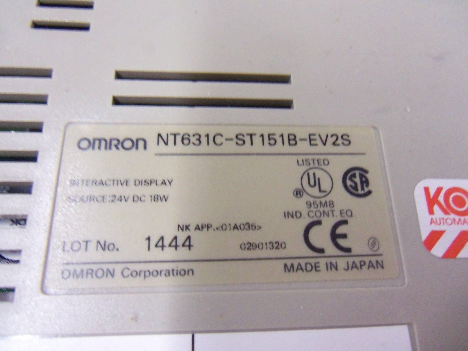 OMRON NT631C-ST151B-EV2S *USED*