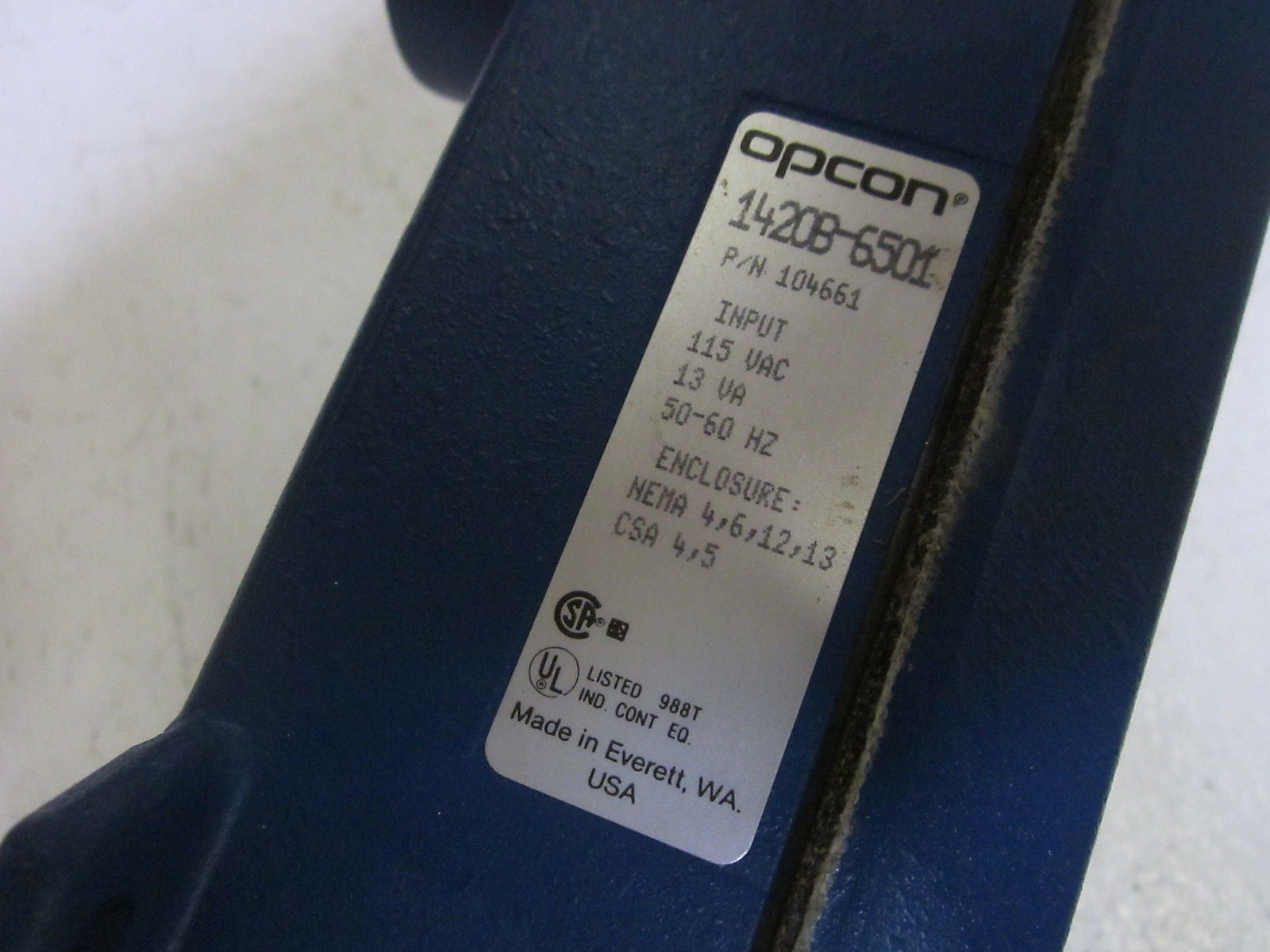 OPCON 1420B-6501 PHOTOELECTRIC SENSOR 115VAC *NEW IN BOX*