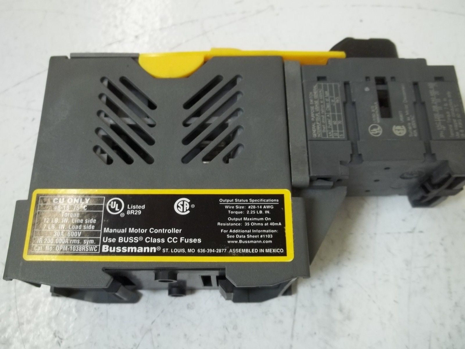BUSSMANN OPM-1038RSWC OVERCURRENT PROTECTION MODULE *NEW IN BOX*
