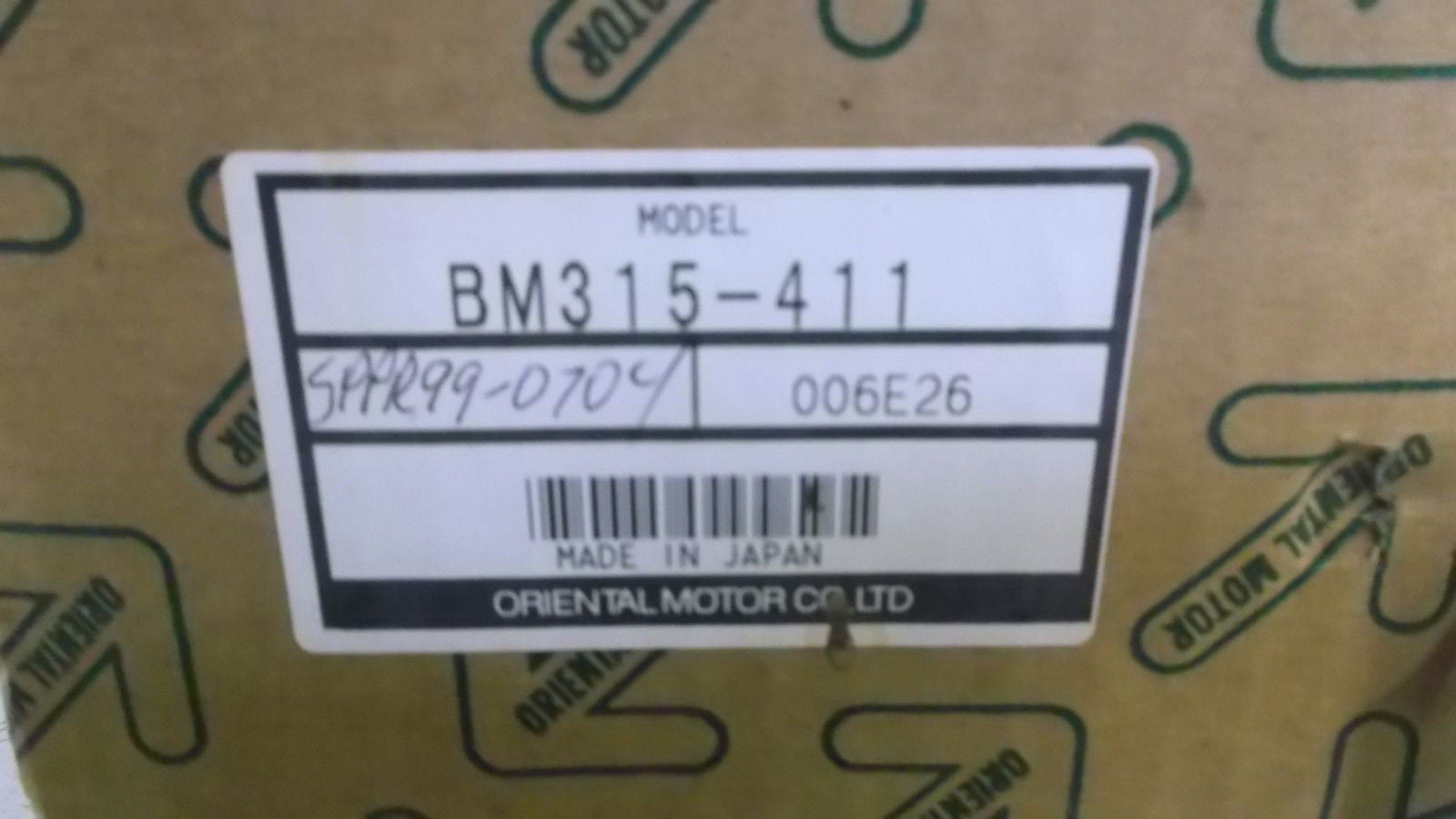 ORIENTAL MOTOR BM315-411 MOTOR *NEW IN BOX*