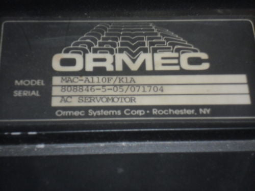 ORMEC AC SERVOMOTOR MAC-A110F/K1A *USED*