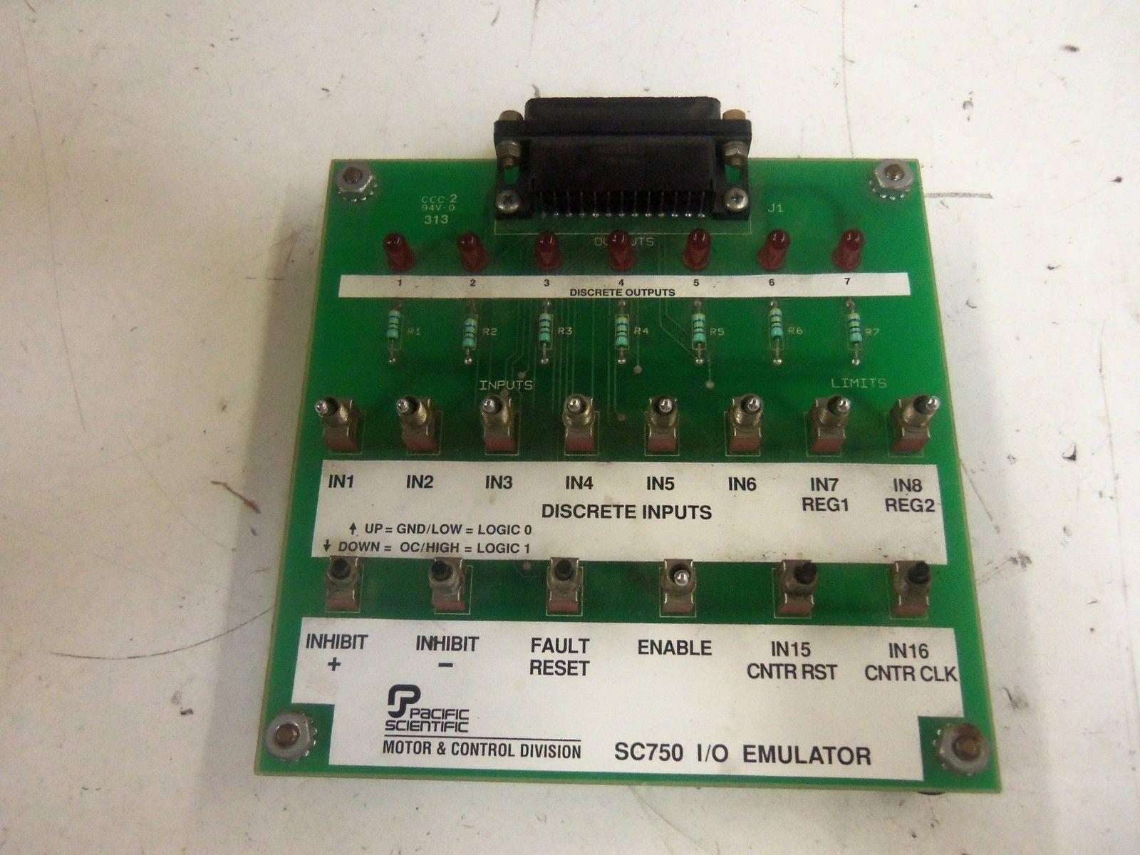PACIFIC SCIENTIFIC SC750 105-524002-01 I/O EMULATOR BOARD *USED*