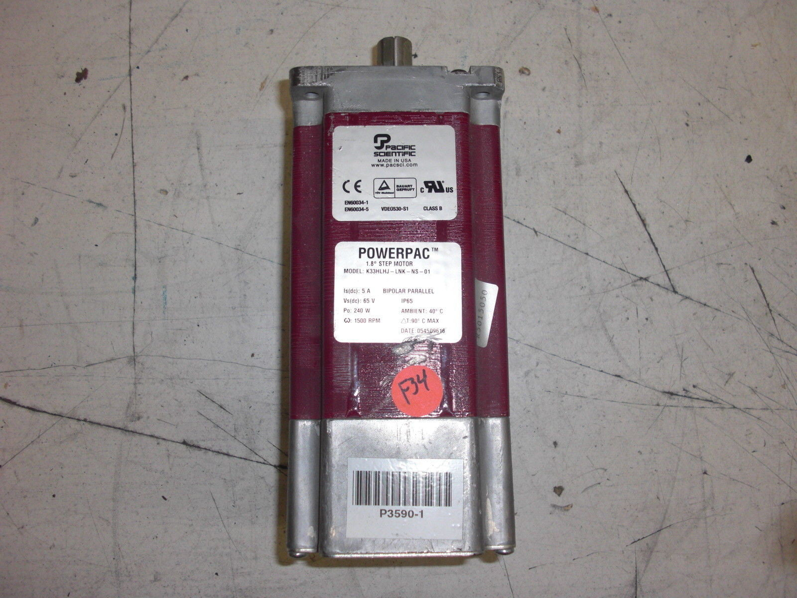 PACIFIC SCIENTIFIC K33HLHJ-LNK-NS-01 STEP MOTOR *USED*