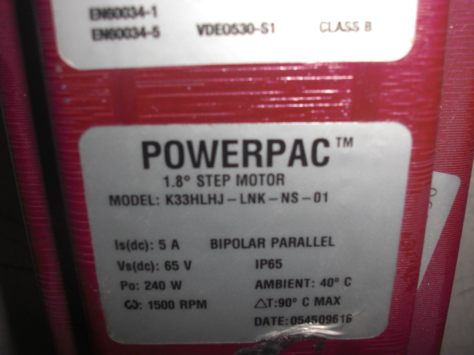 PACIFIC SCIENTIFIC K33HLHJ-LNK-NS-01 STEP MOTOR *USED*