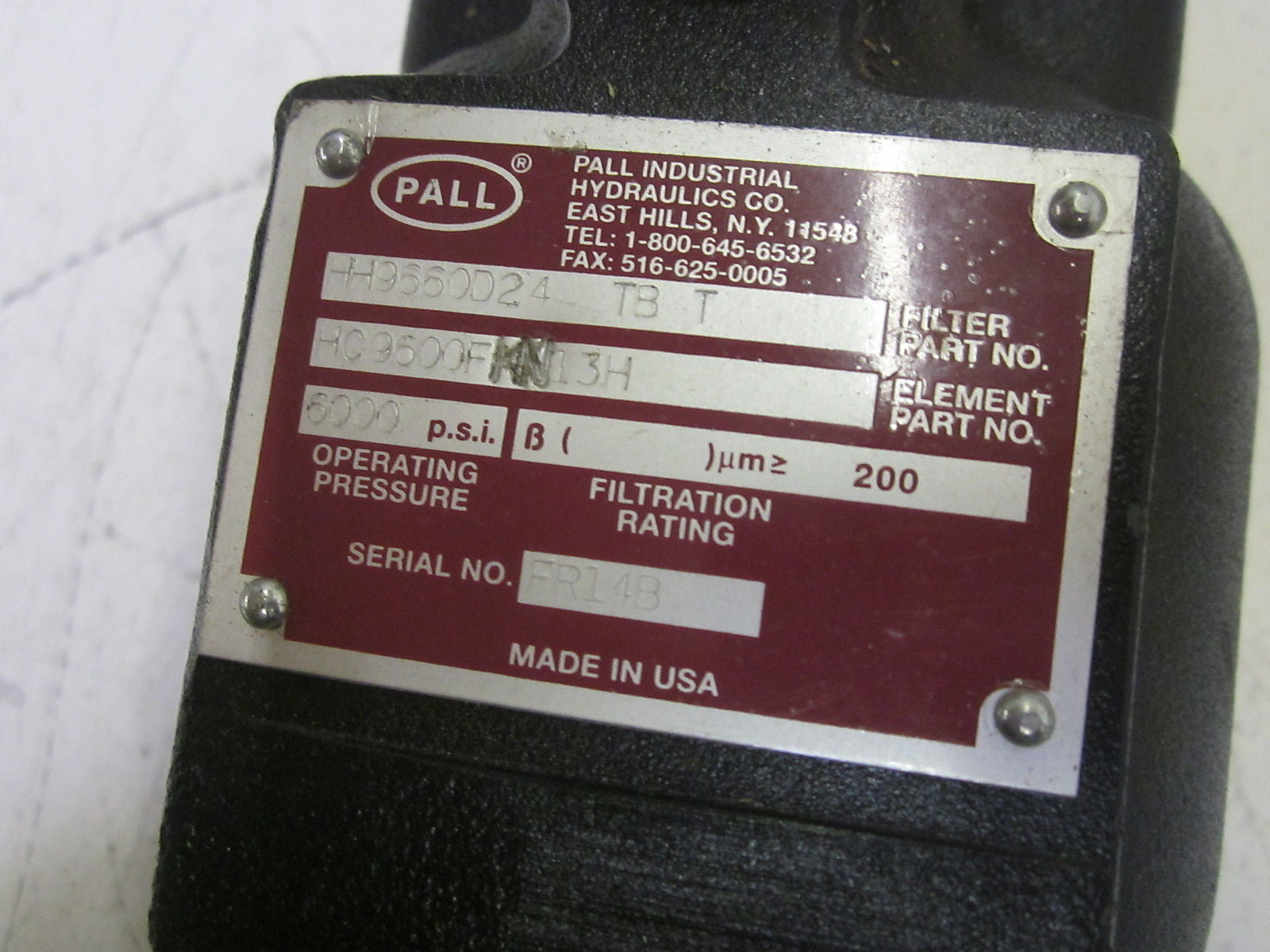 PALL HH9660D24 TBT HYDRAULIC FILTER 6000 PSI *NEW NO BOX*
