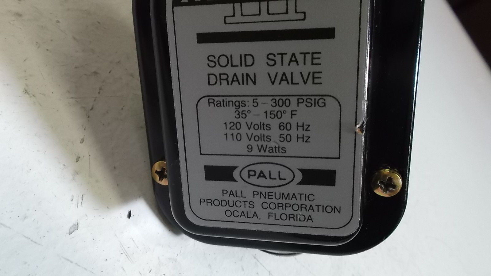 PALLMATIC III SOLID SATE DRAIN VALVE 5-300 PSI 35/150F *NEW NO BOX*