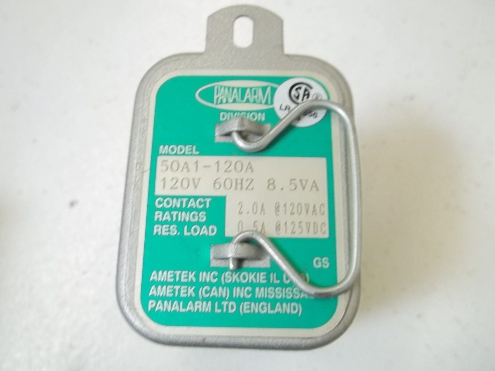 PANALARM 50A1-120A RELAY 120V 60HZ 8.5VA *USED*