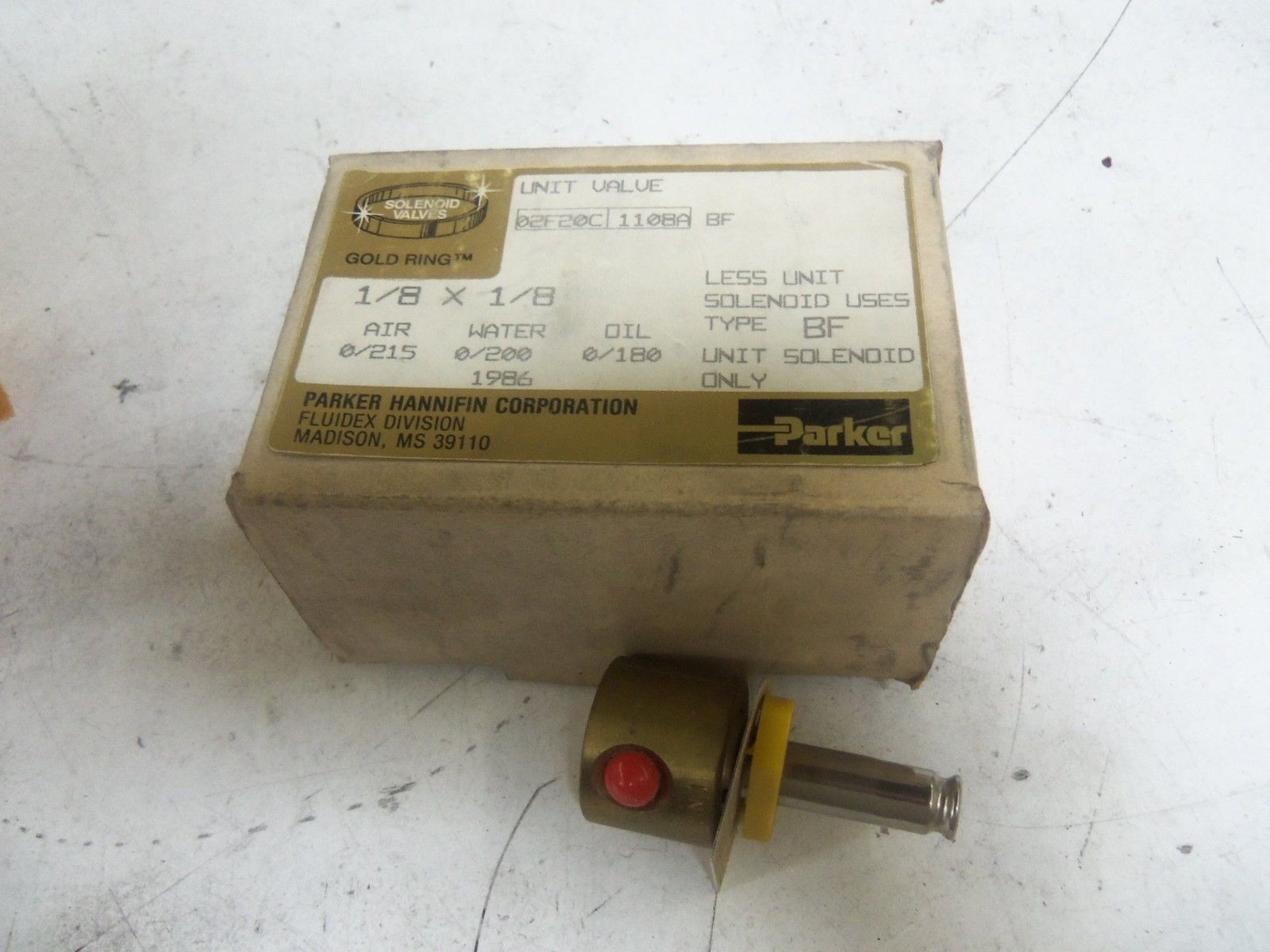 PARKER 02F20C1108ABF SOLENOID SHUT-OFF VALVE *NEW IN BOX*