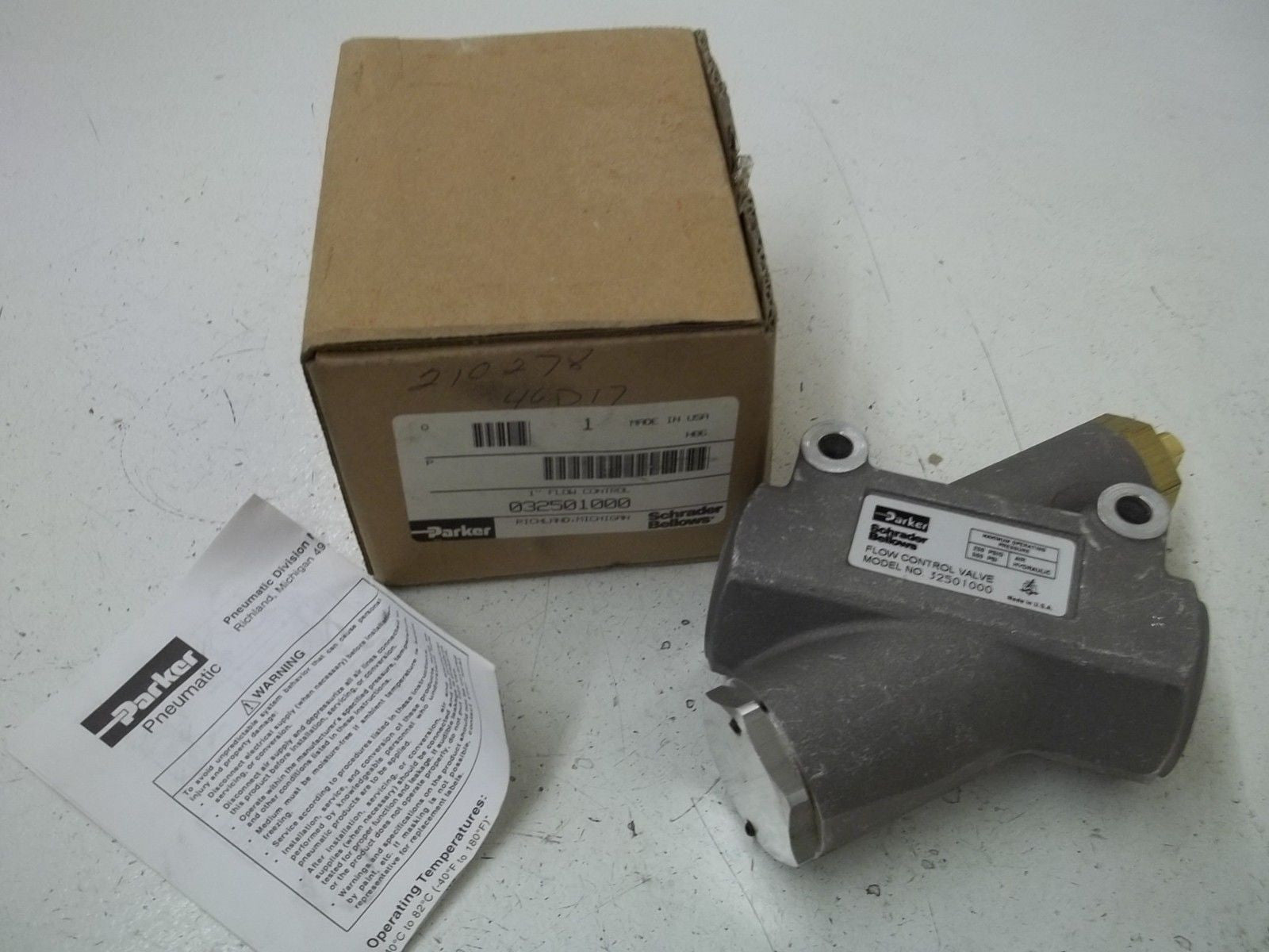 PARKER 032501000 1" FLOW CONTROL VALVE *NEW IN BOX*
