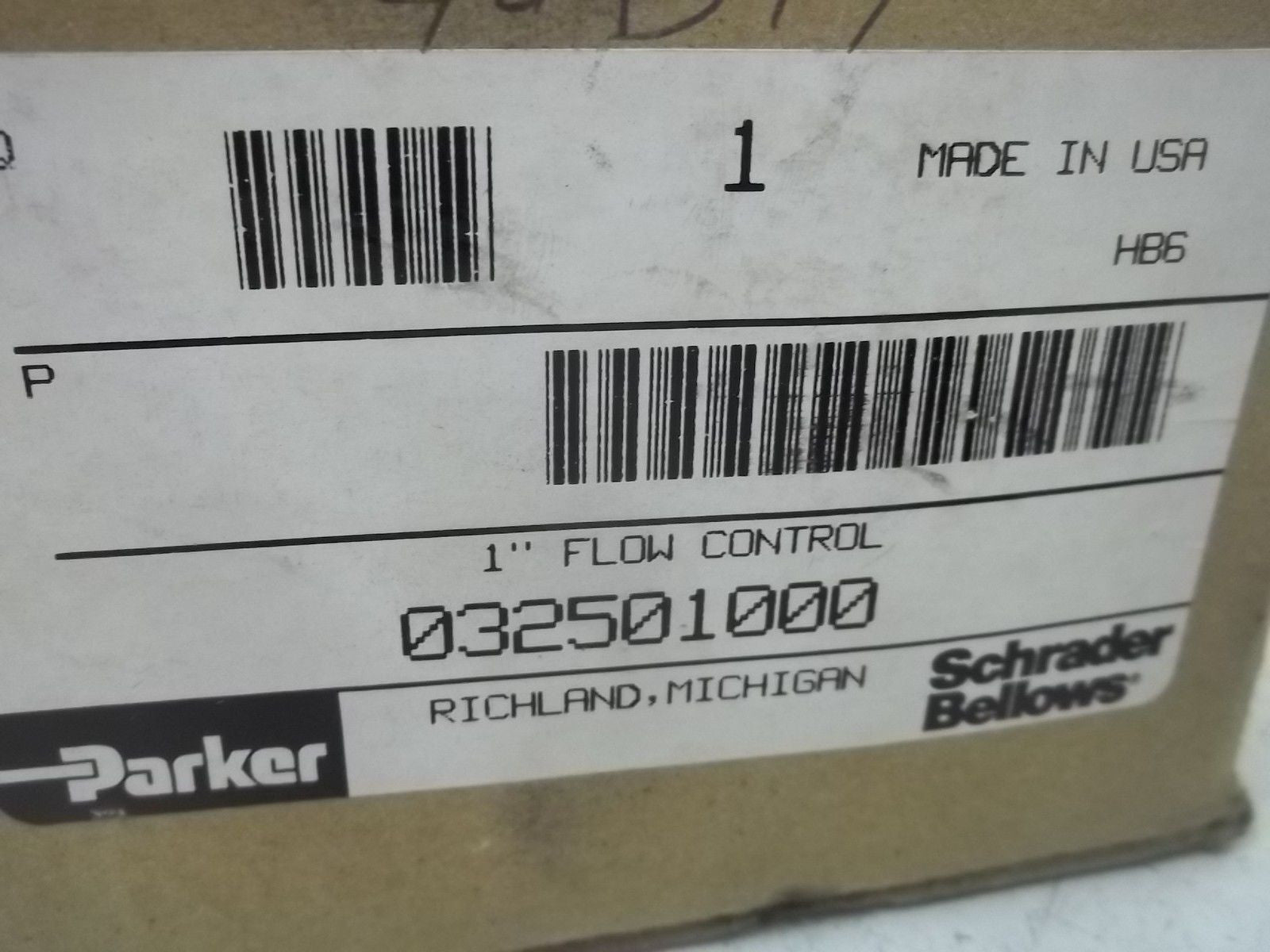 PARKER 032501000 1" FLOW CONTROL VALVE *NEW IN BOX*