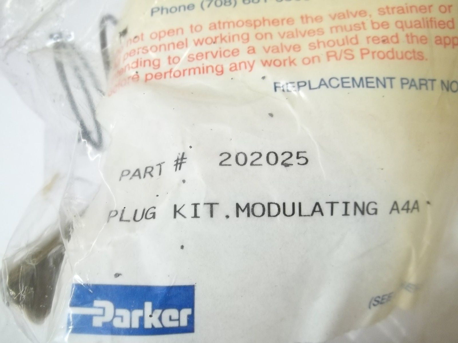 PARKER 202025 PLUG KIT, MODULATING A4A *NEW IN A BAG*