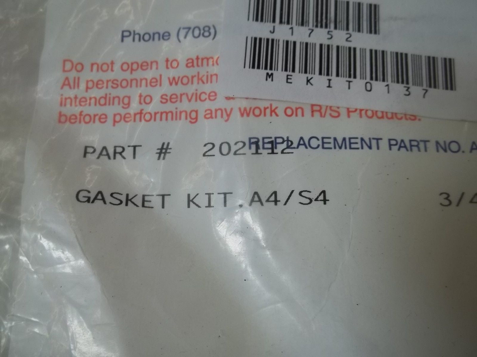 PARKER 202112 GASKET KIT *NEW IN A BAG*