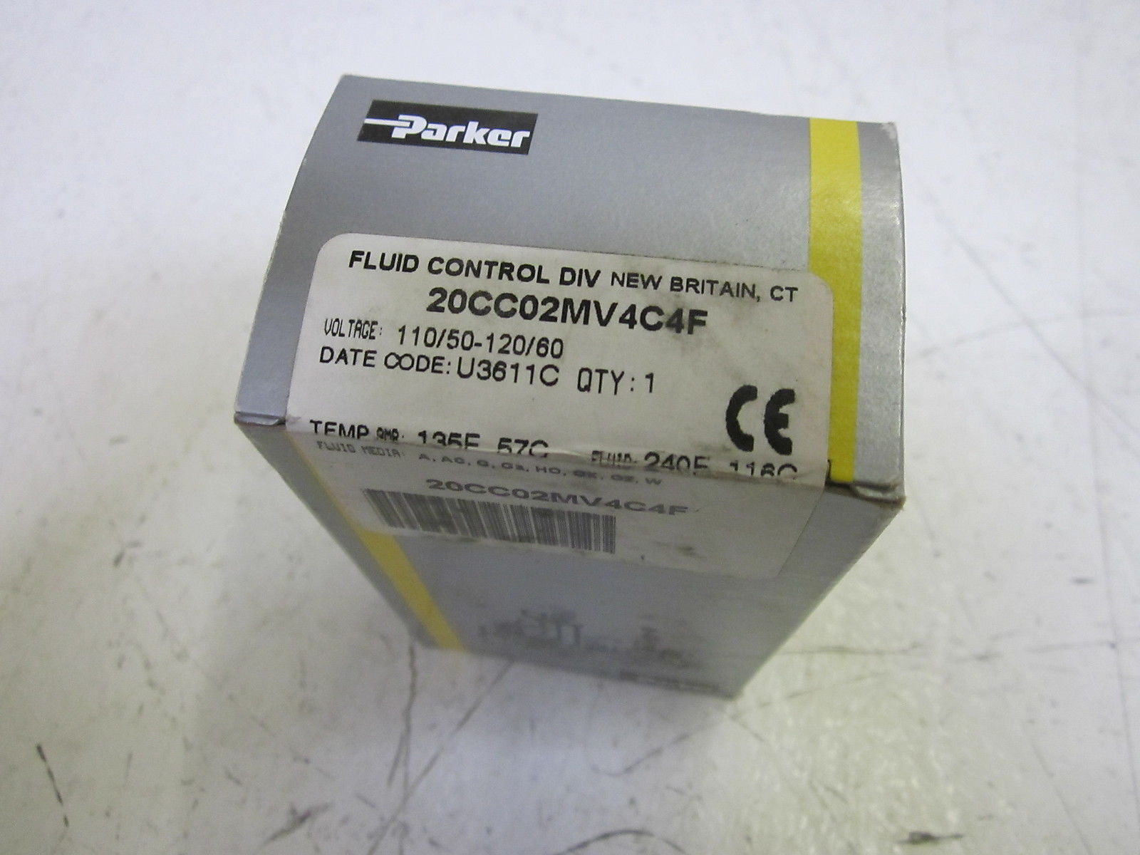 PARKER 20CC02MV4C4F VALVE 120V  *SEALED*