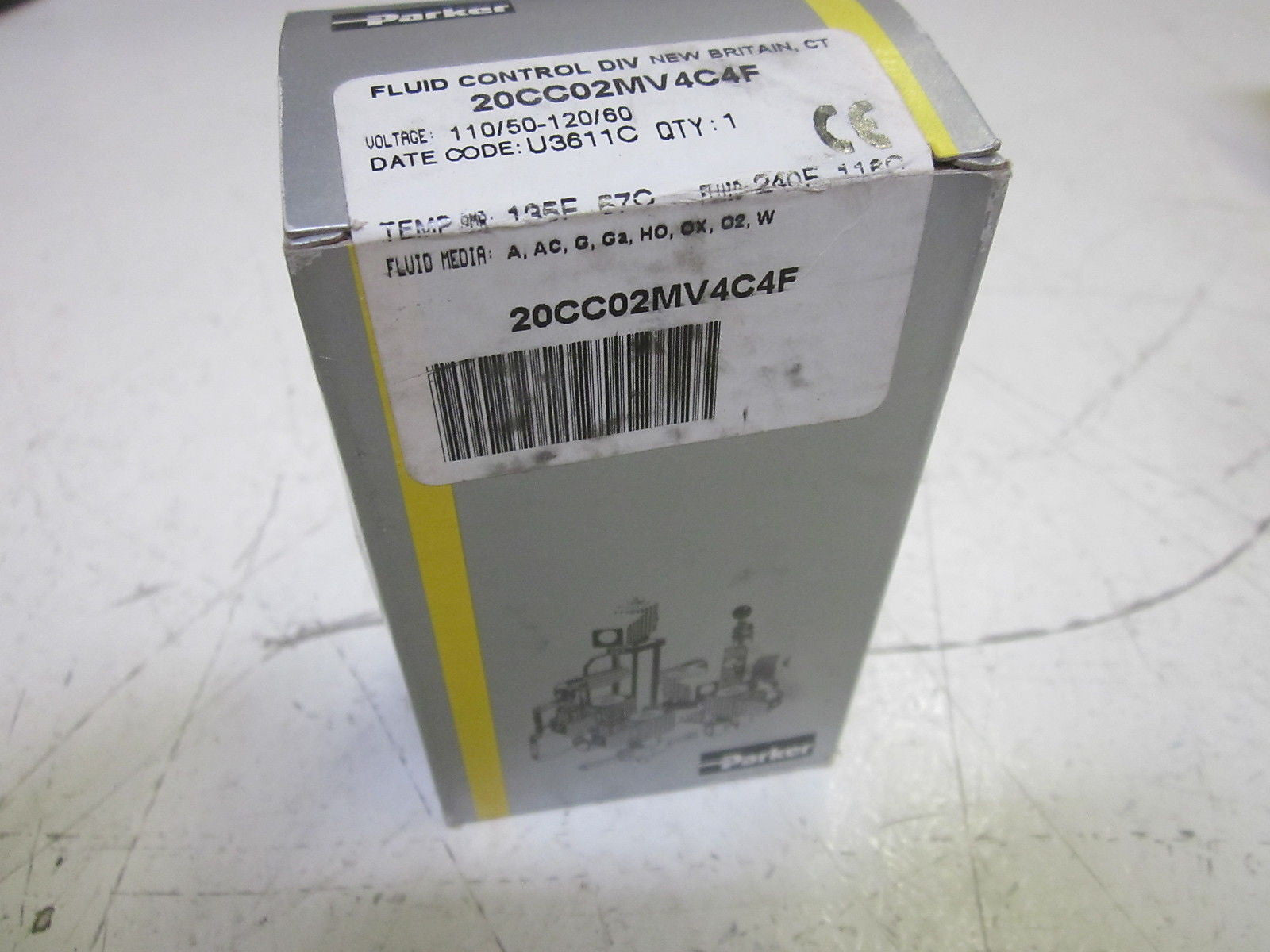 PARKER 20CC02MV4C4F VALVE 120V  *SEALED*