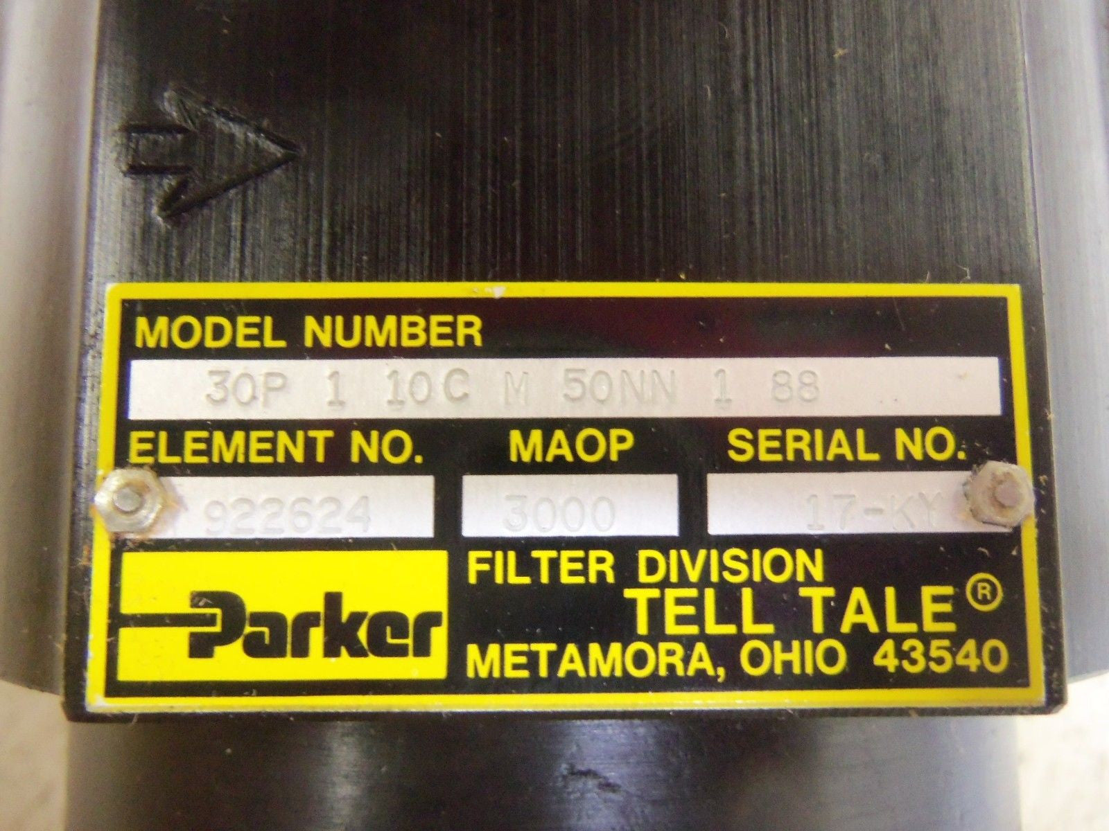 PARKER 30P110CM50NN188 FILTER HIGH PRESSURE *USED*