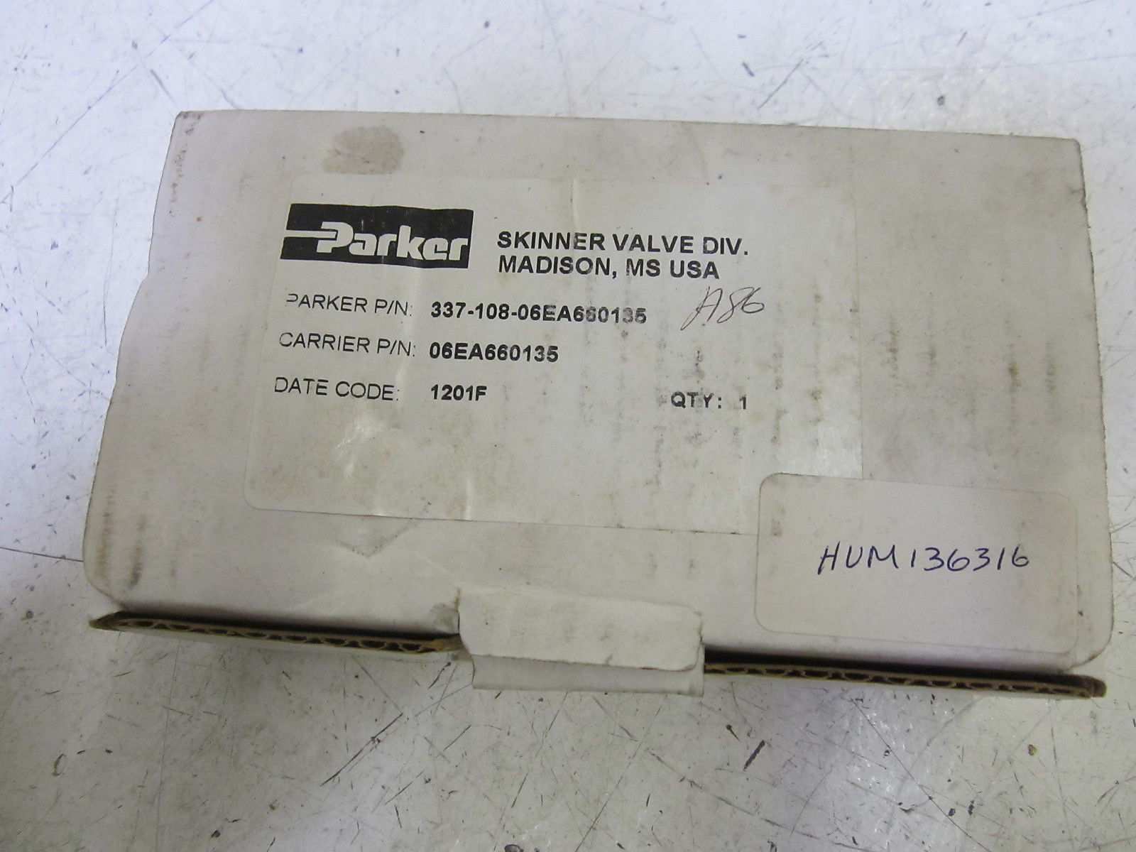 PARKER 337-108-06EA660135 VALVE ELECTRIC UNLOADER *NEW IN BOX*