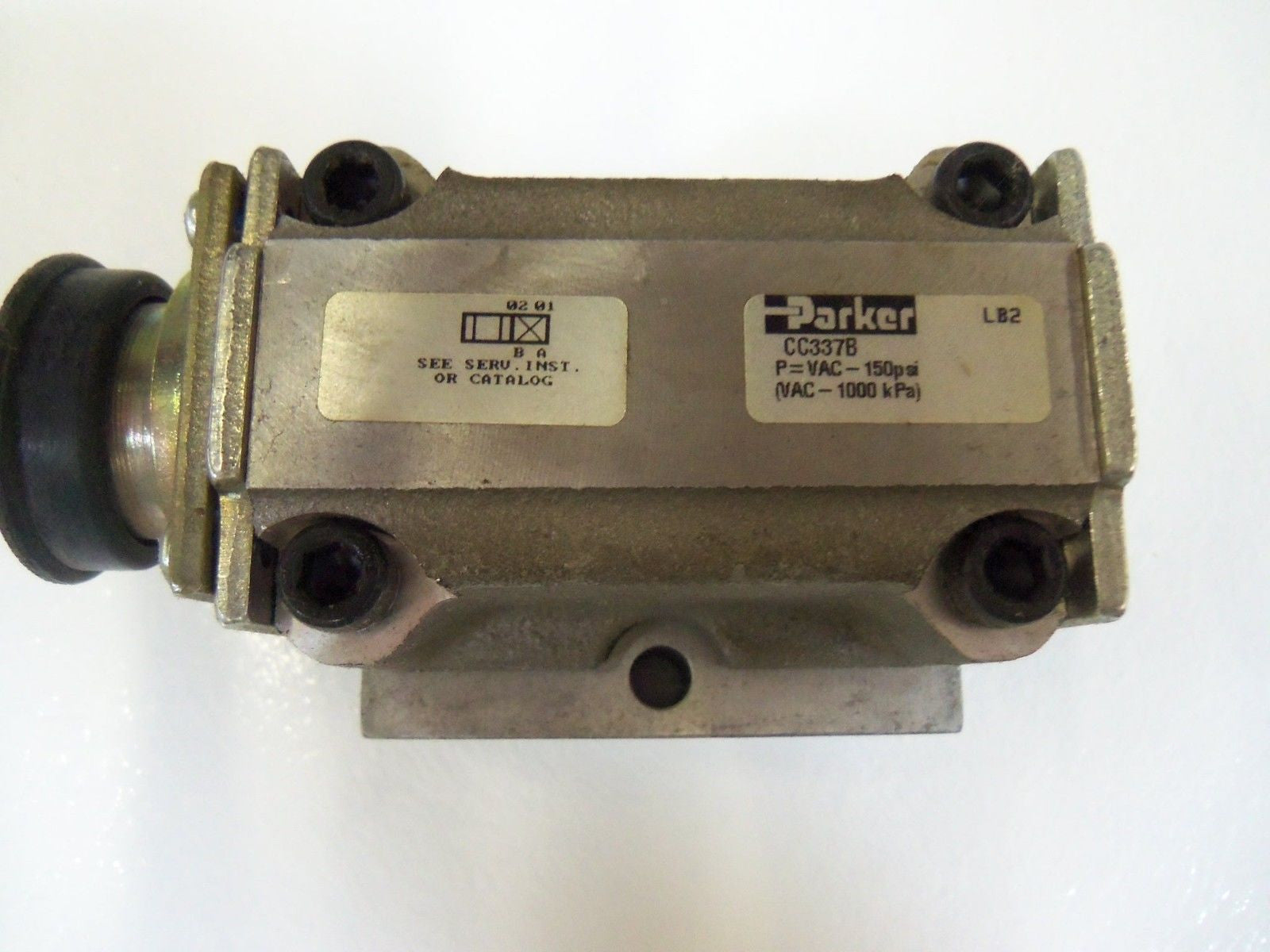 PARKER 3/8" BUTTON PALM VALVE CC337B *USED*