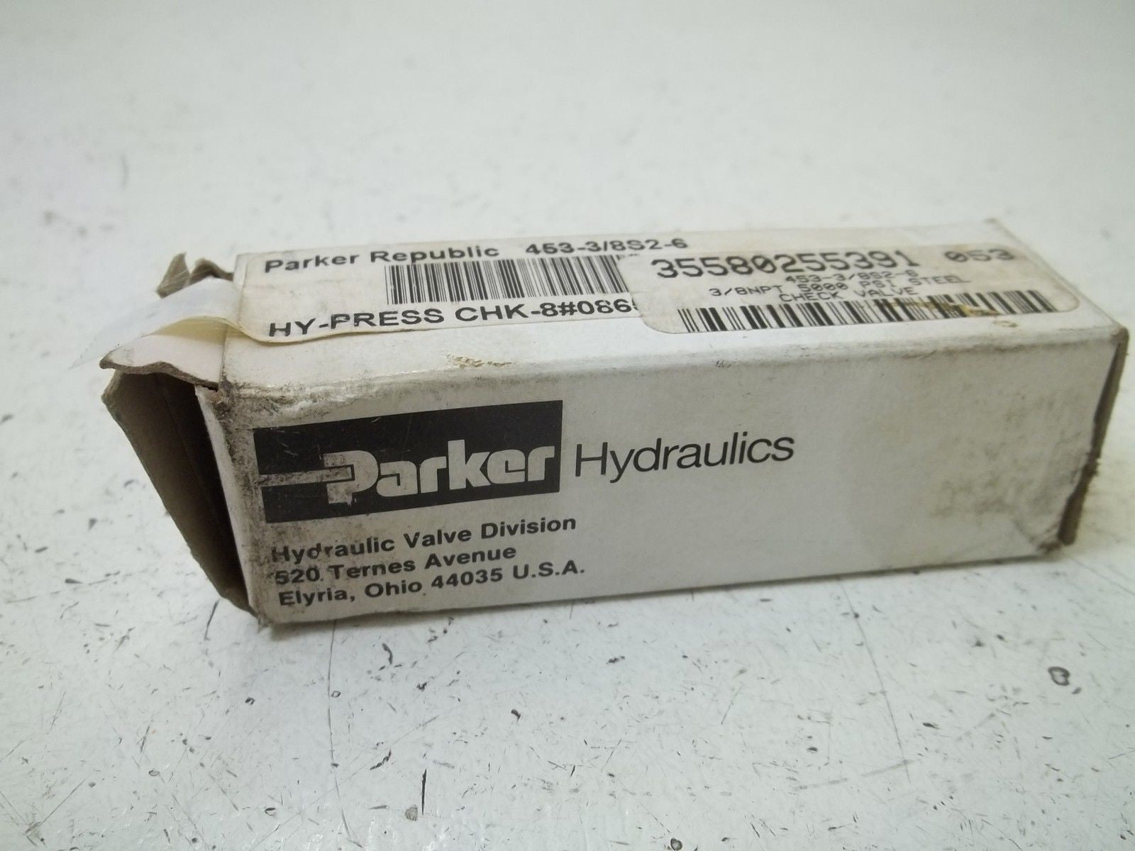 PARKER 453-3/8S2-6 HYDRAULIC CHECK VALVE *NEW IN BOX*