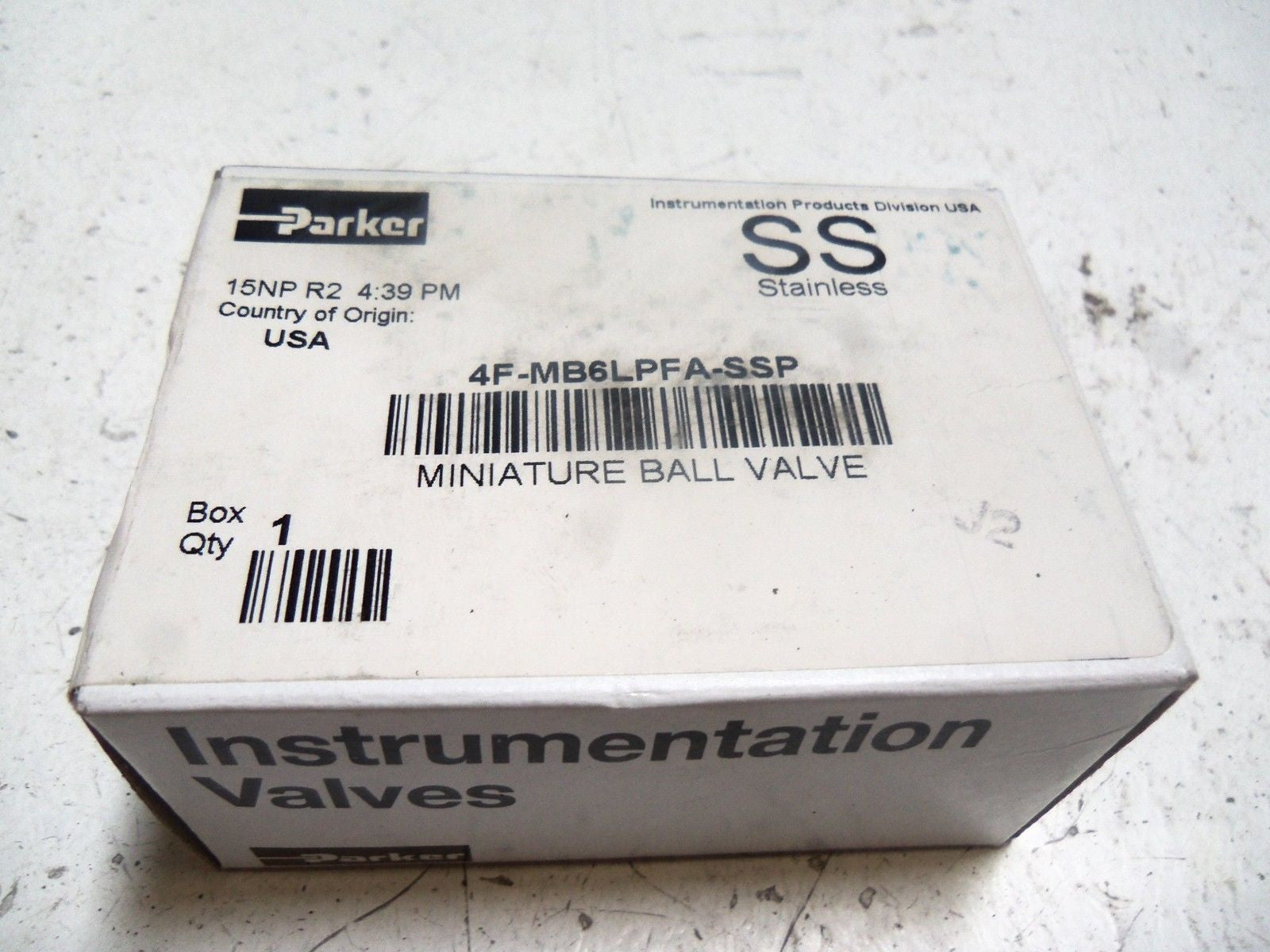 PARKER 4F-MB6LPFA-SSP MINIATURE BALL VALVE *NEW IN BOX*