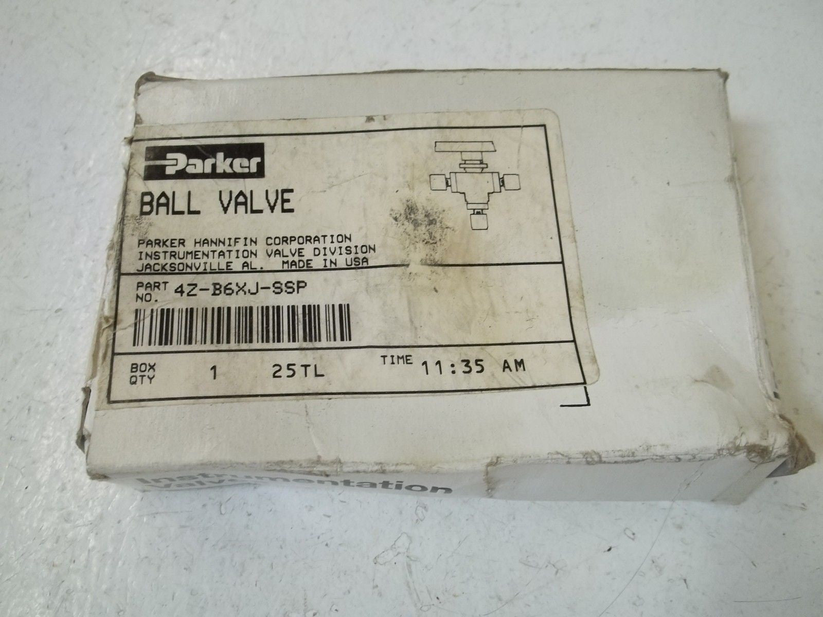 PARKER 4Z-B6XJ-SSP BALL VALVE *NEW IN BOX*