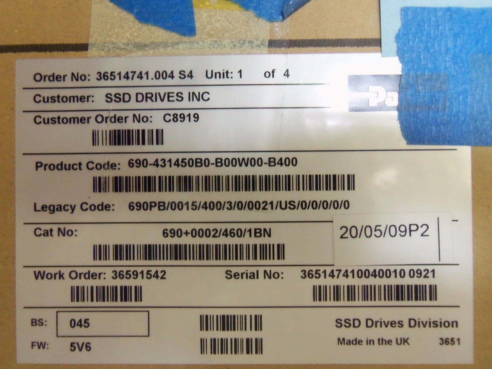 PARKER 690-431450B0-B00W00-B400 SSD DRIVE 690+0002/460/1BN *NEW IN BOX*