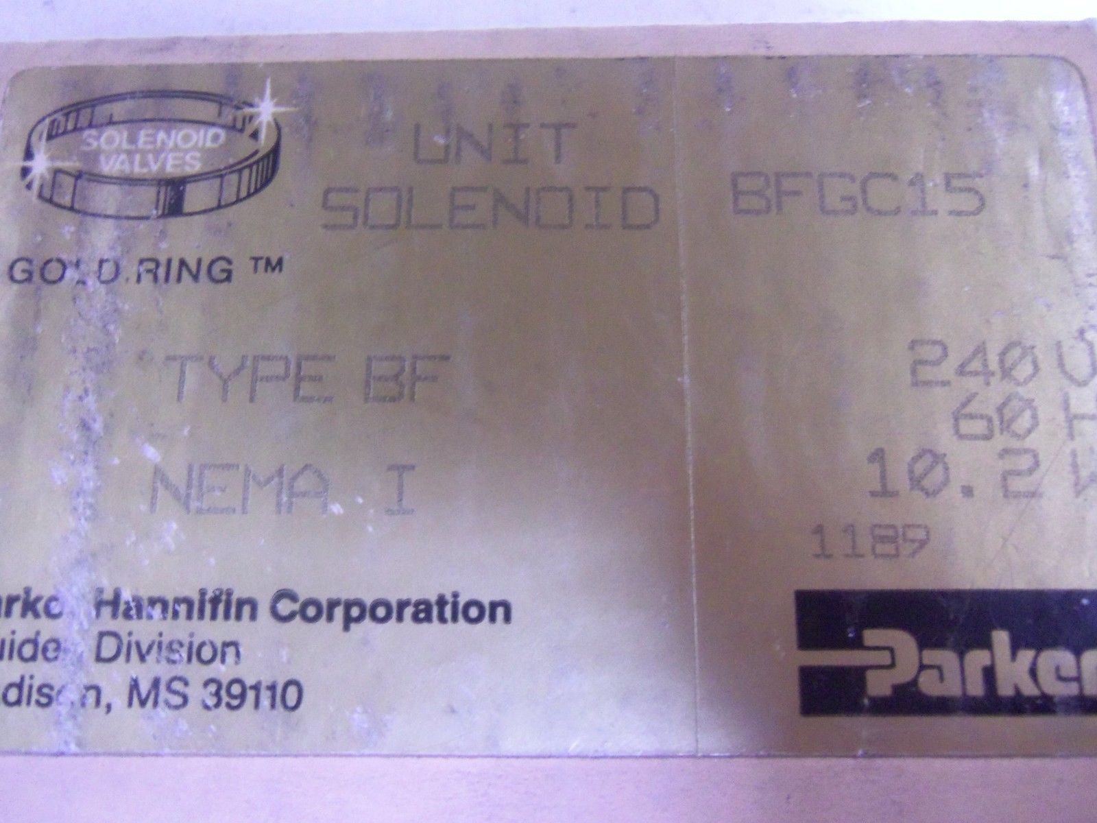 PARKER BFGC15 SOLENOID COIL *NEW IN BOX*