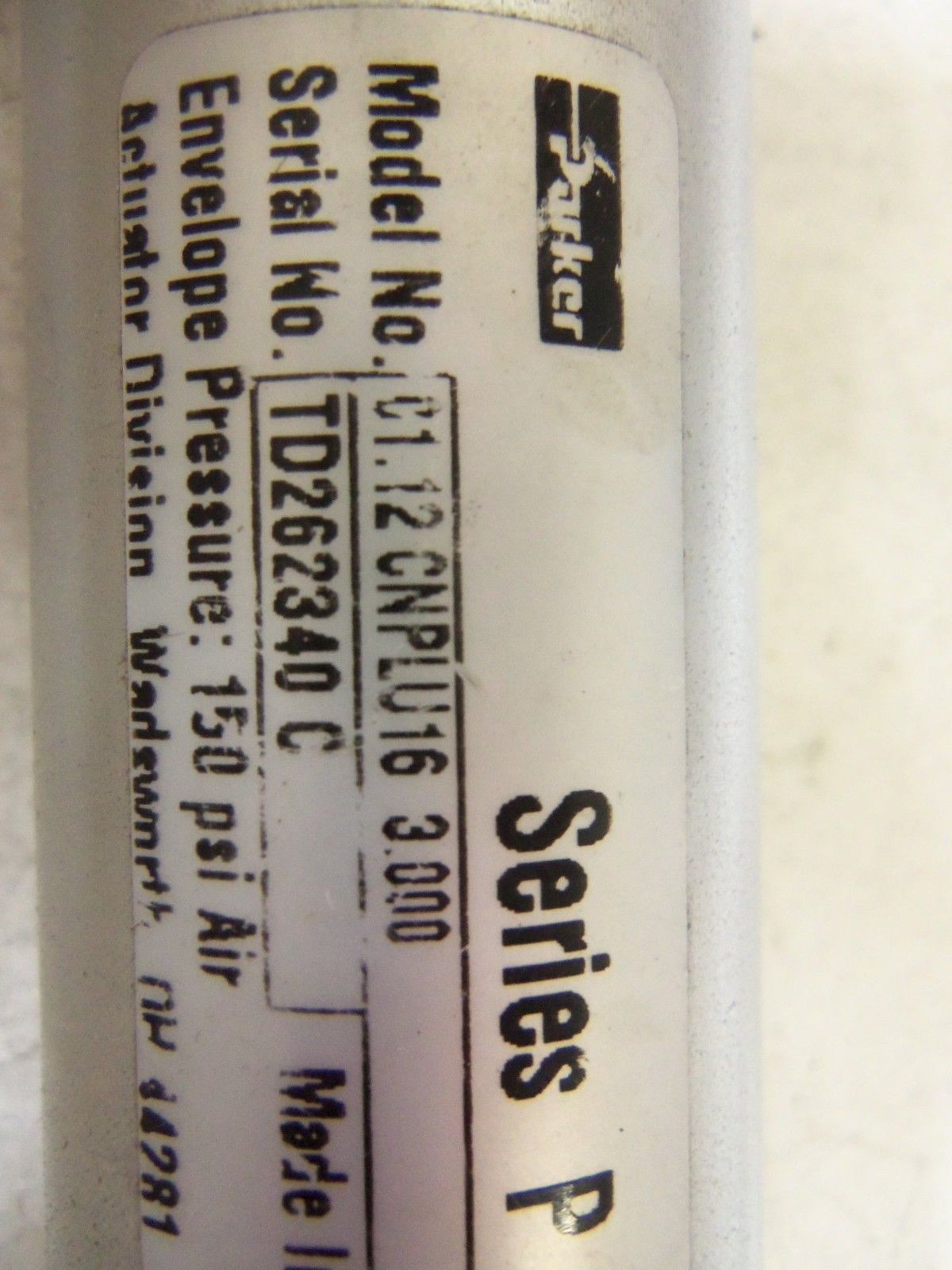 PARKER SERIES P C1.12CNPLU16 3.000 PNEUMATIC CYLINDER *USED*