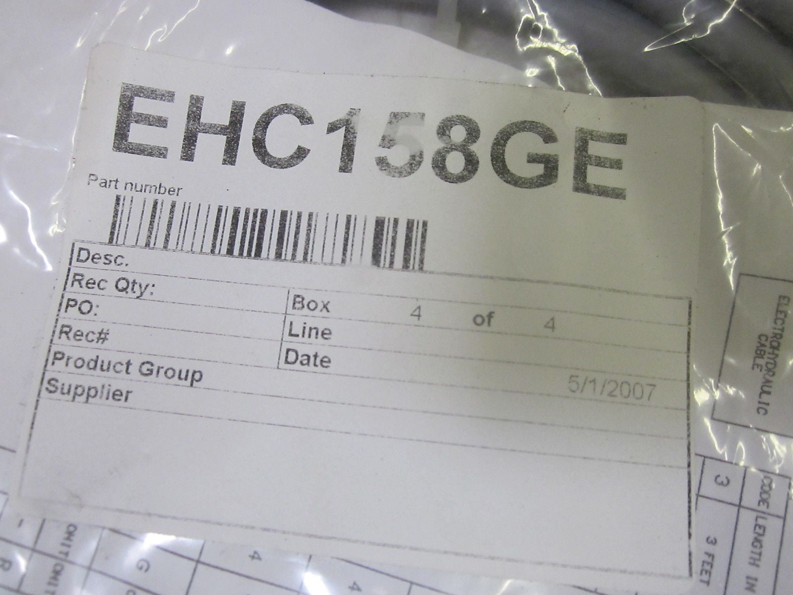 PARKER HANNIFIN EHC158GE CABLE  *NEW IN FACTORY BAG*