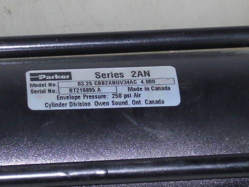 PARKER PNEUMATIC CYLINDER 03.25 CBB2ANUV34AC 4.000 *NEW NO BOX*