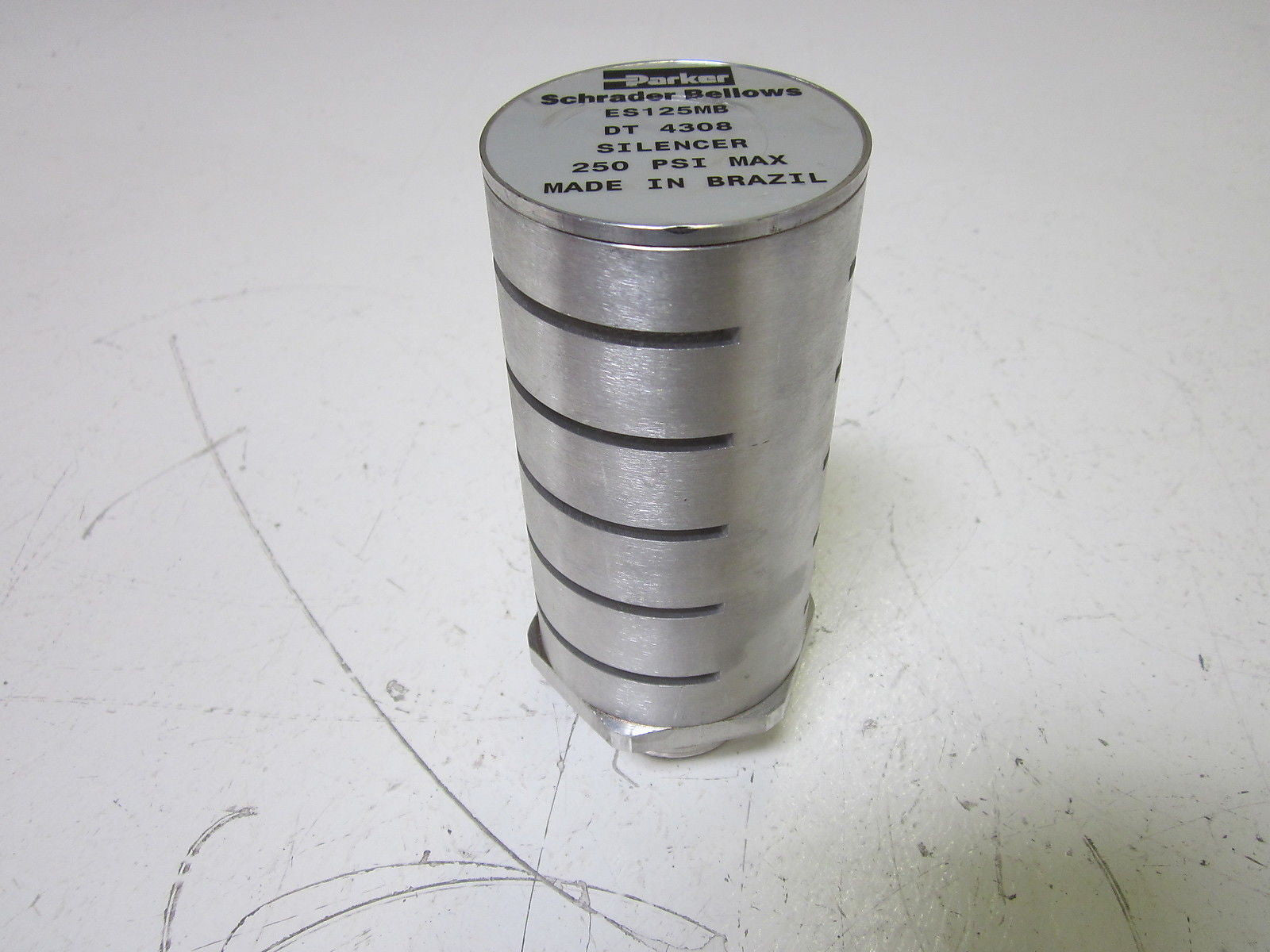 PARKER SCHRADER BELLOWS ES125MB PNEUMATIC AIR MUFFLER *USED*
