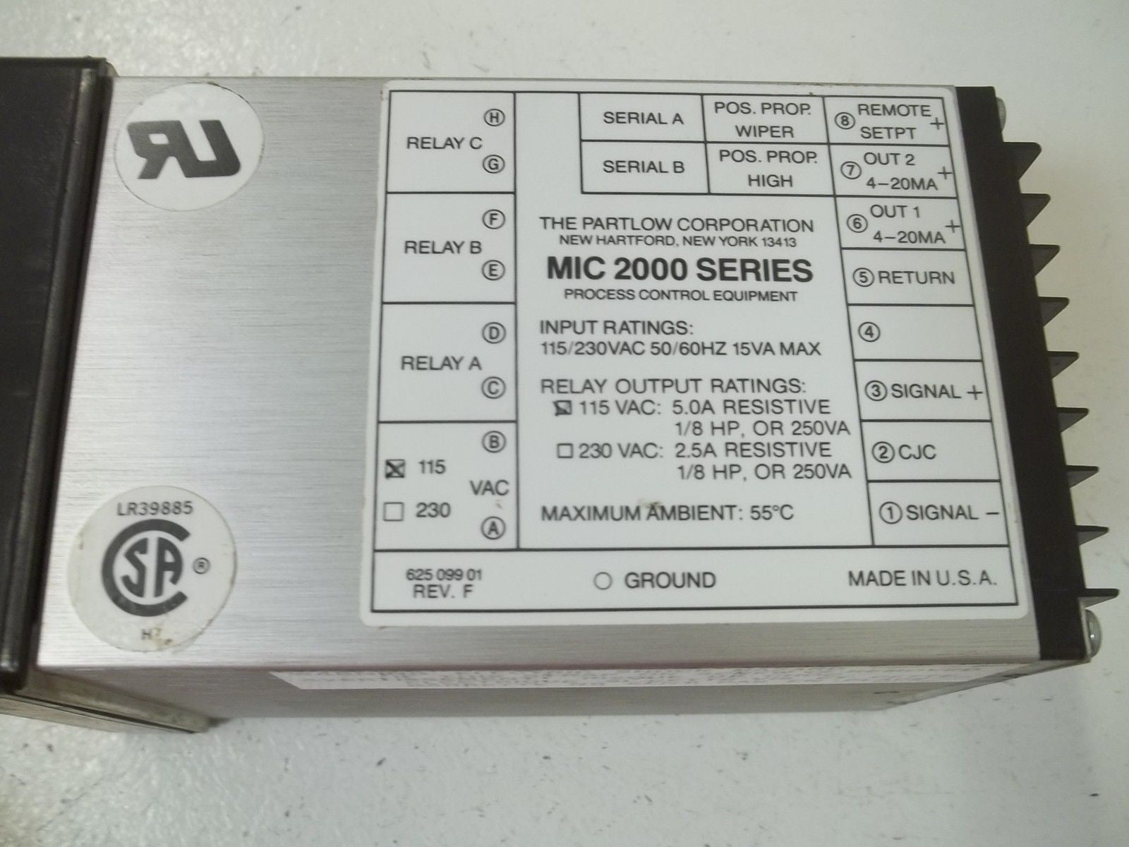 PARTLOW 2111101 PROCESS CONTROLLER *USED*