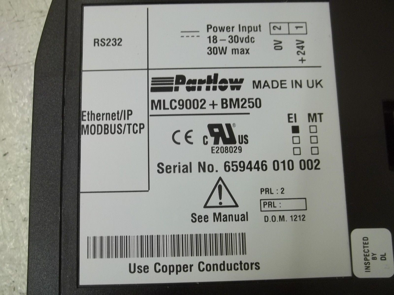 PARTLOW MLC9002+BM250 MULTI-LOOP CONTROLLER *NEW IN BOX*