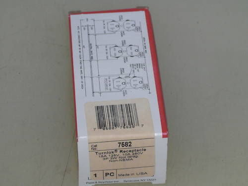 LOT OF 10 PASS & SEYMOUR 7582 TURNLOK RECEPTACLE *NEW IN BOX*