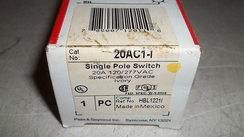 PASS & SEYMOUR 20AC1-I SINGLE POLE SWITCH *NEW IN BOX*