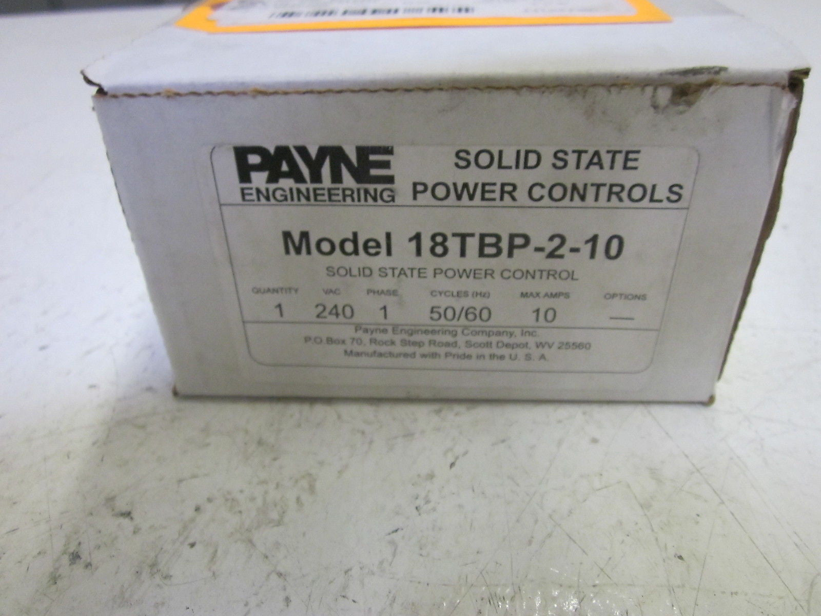 PAYNE 18TPBP-2-10 SOLID STATE POWER CONTROL 240V *NEW IN BOX*