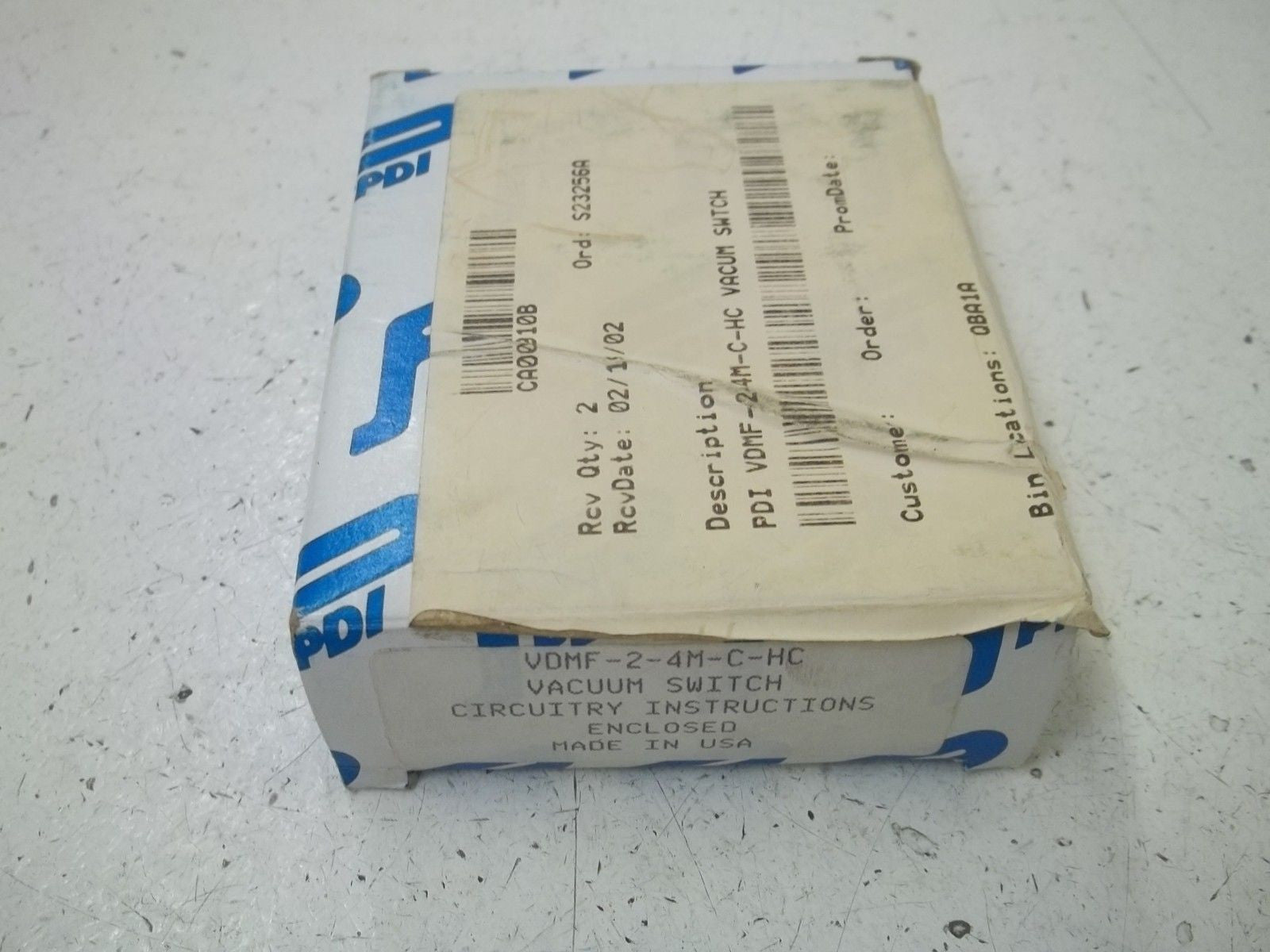 PDI VDMF-2-4M-C-CH VACUUM SWITCH *NEW IN BOX*